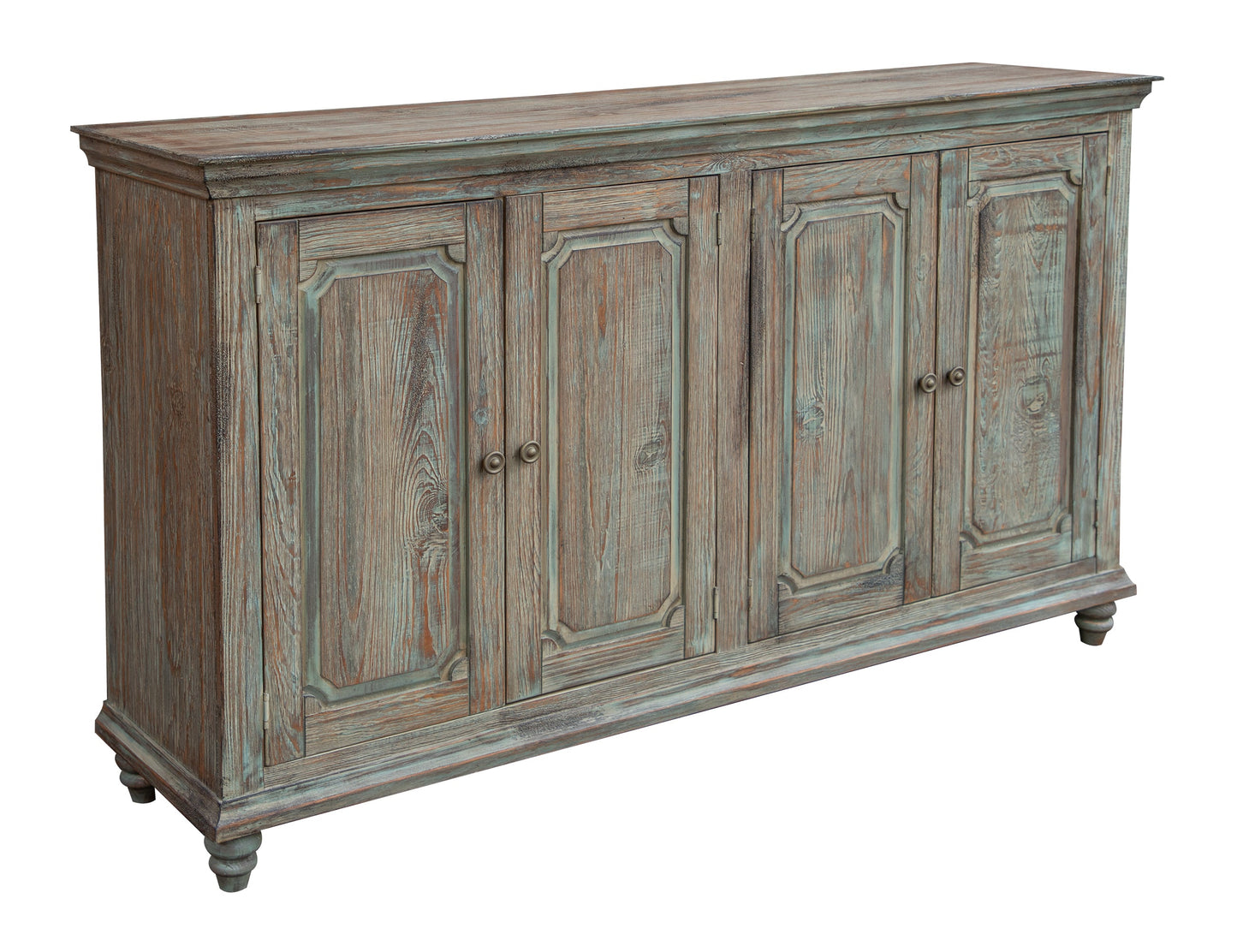 4 Doors Console - Aged Green