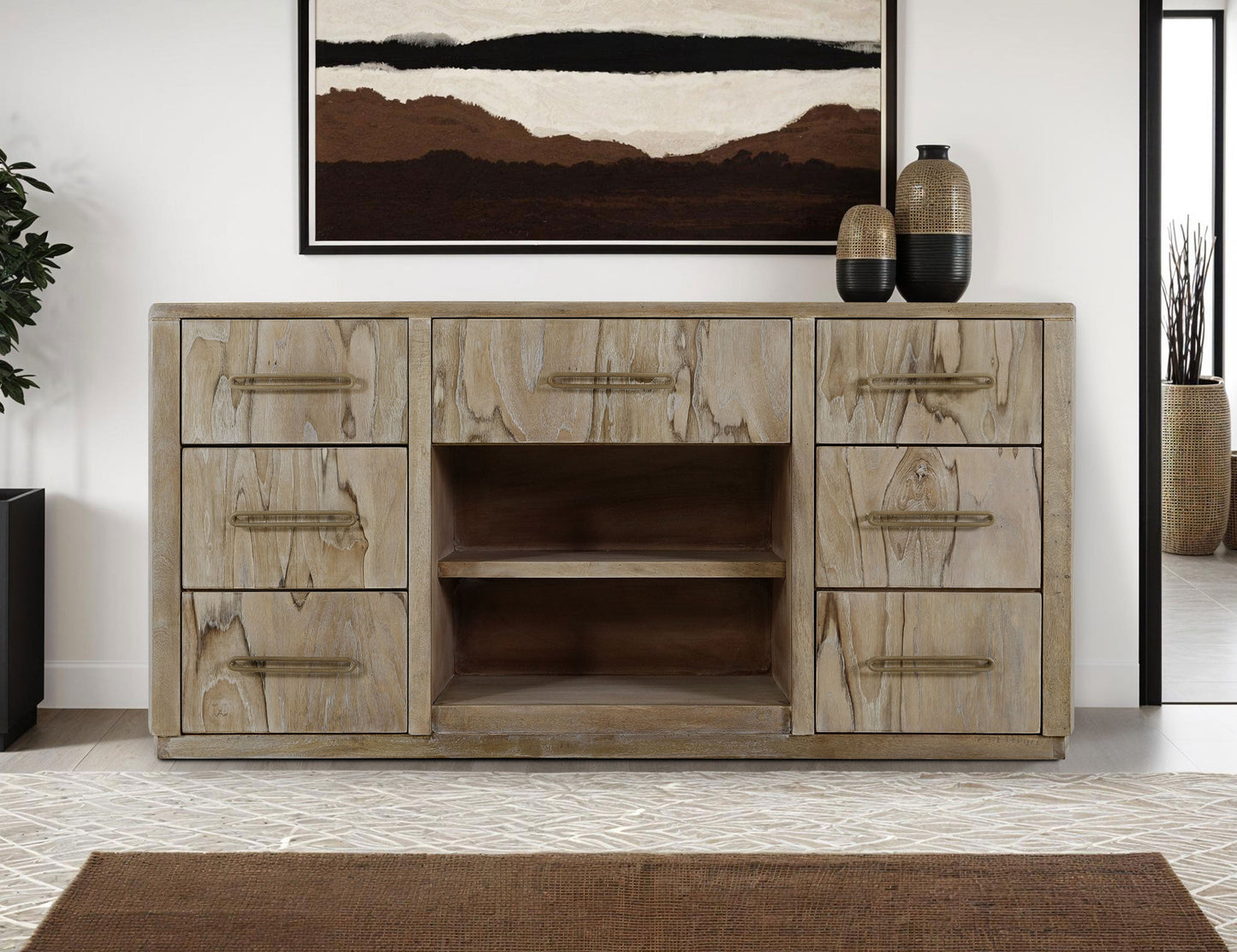 7 Drawer, Console - Ivory White