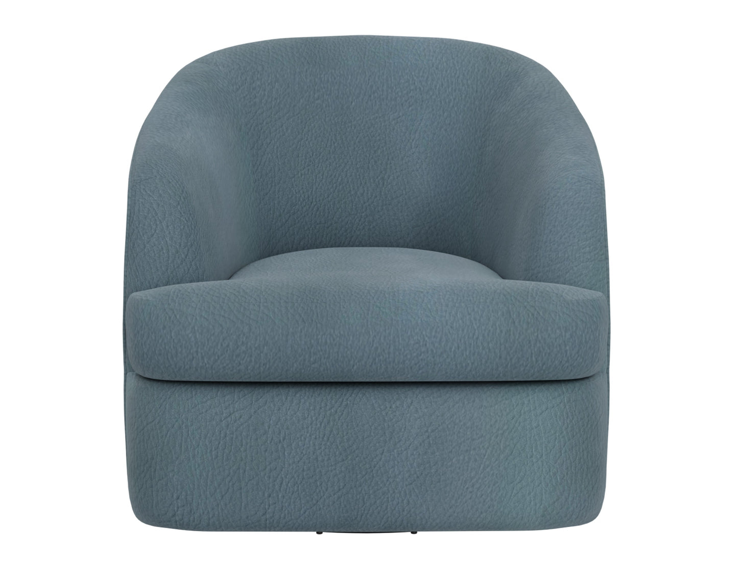 Wooden Frame & Metal Base, 360 Degree Swivel Accent Chair - Light Indigo