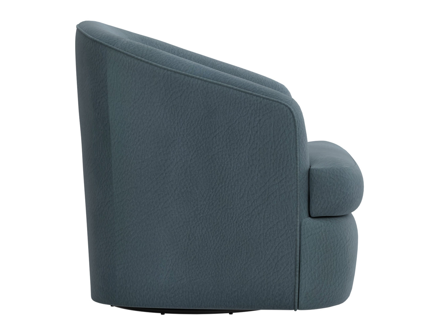 Wooden Frame & Metal Base, 360 Degree Swivel Accent Chair - Light Indigo