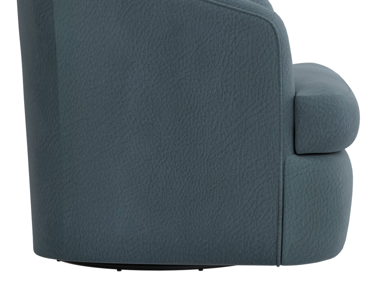 Wooden Frame & Metal Base, 360 Degree Swivel Accent Chair - Light Indigo