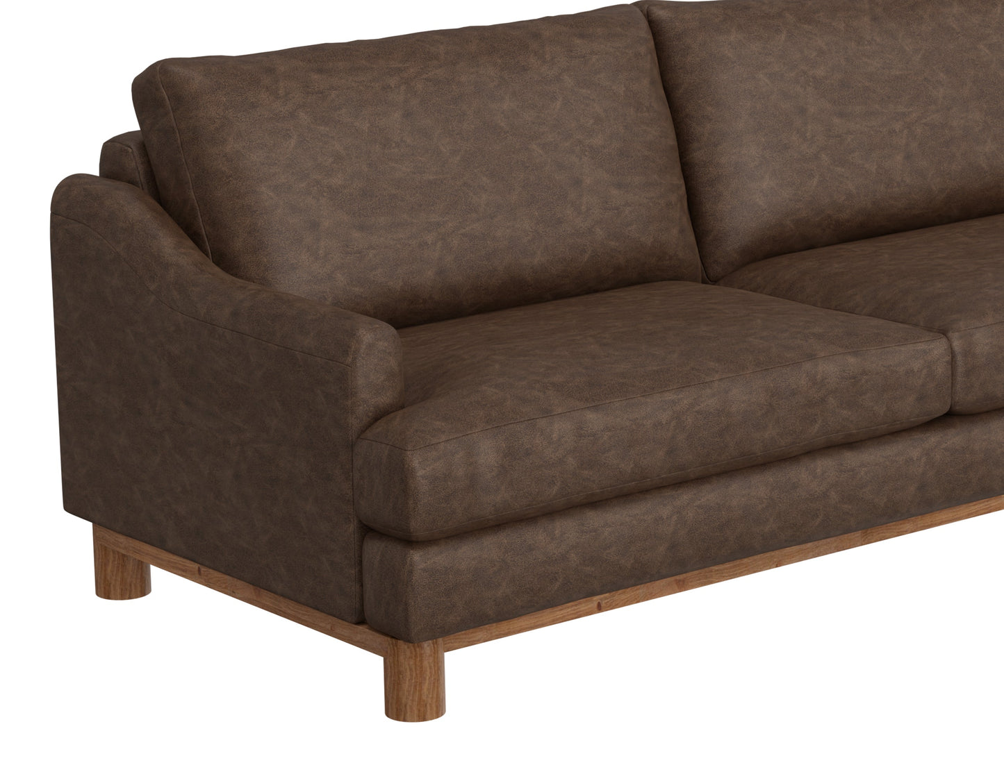 Wooden Frame & Base, Sofa - Chocolate Brown