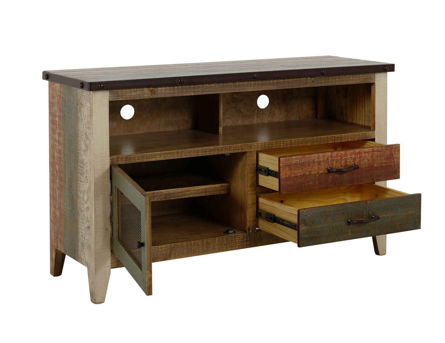 2 Drawer, 1 Door 52" TV Stand - Multicolor