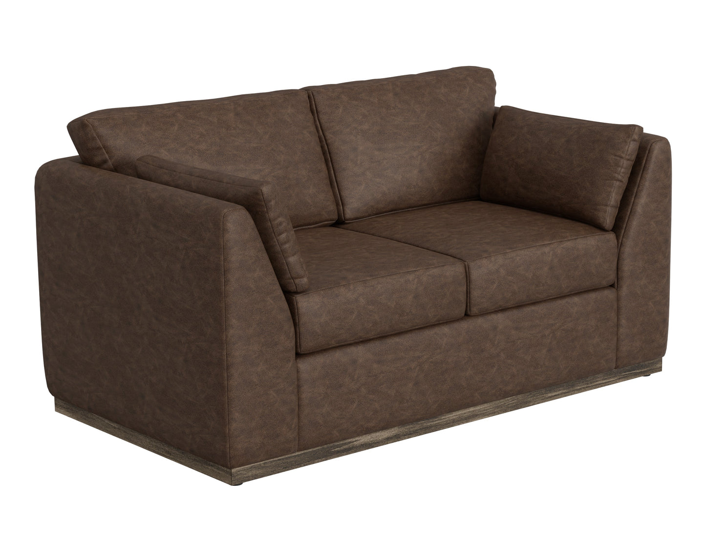 Wooden Frame & Base, Loveseat - Chocolate Brown