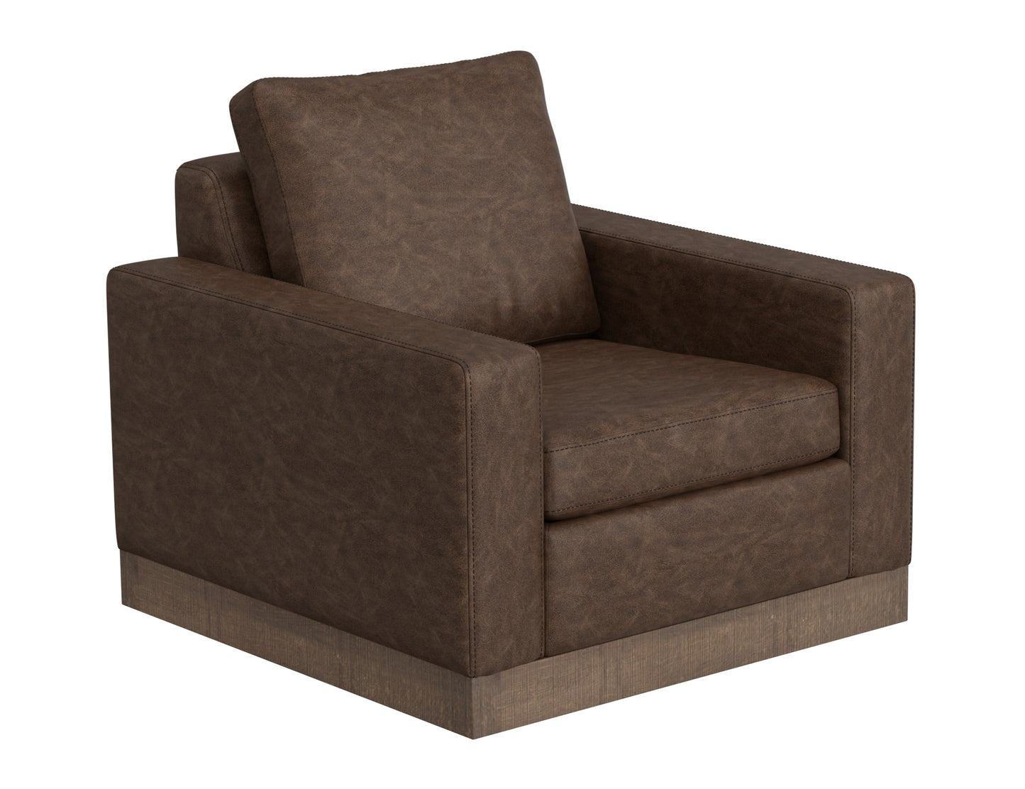 Wooden Frame & Base, Armchair - Chocolate Brown