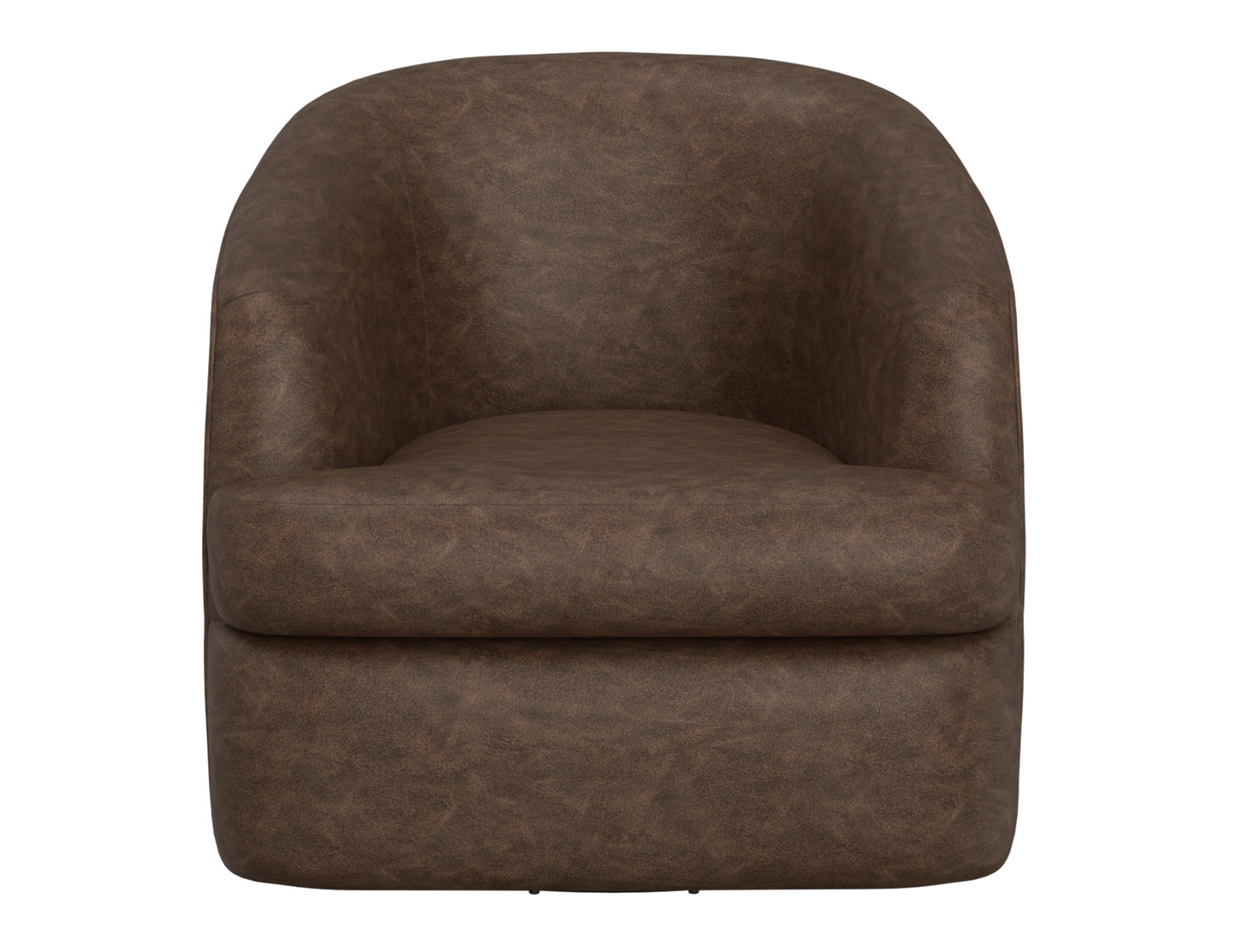 Wooden Frame & Metal Base, 360 Degree Swivel Accent Chair - Chocolate Brown