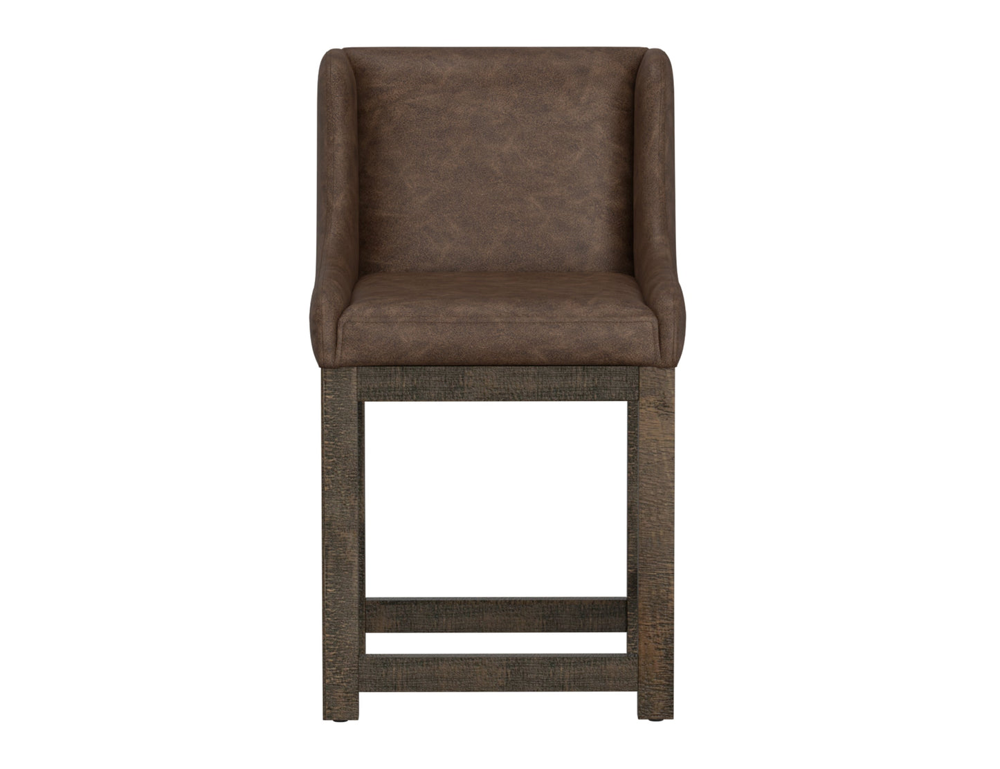 Wooden Frame & Base, 24" Upholstered Barstool - Chocolate Brown