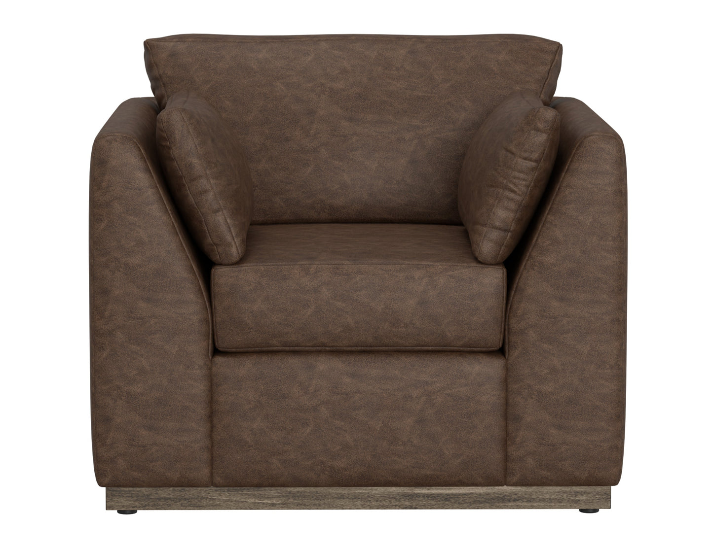 Wooden Frame & Base, Armchair - Chocolate Brown