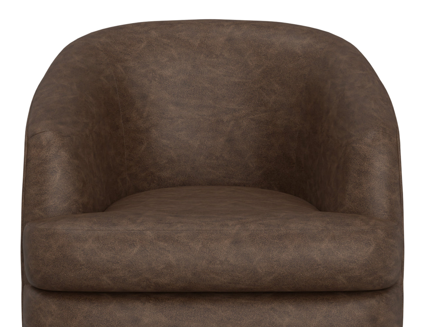 Wooden Frame & Metal Base, 360 Degree Swivel Accent Chair - Chocolate Brown