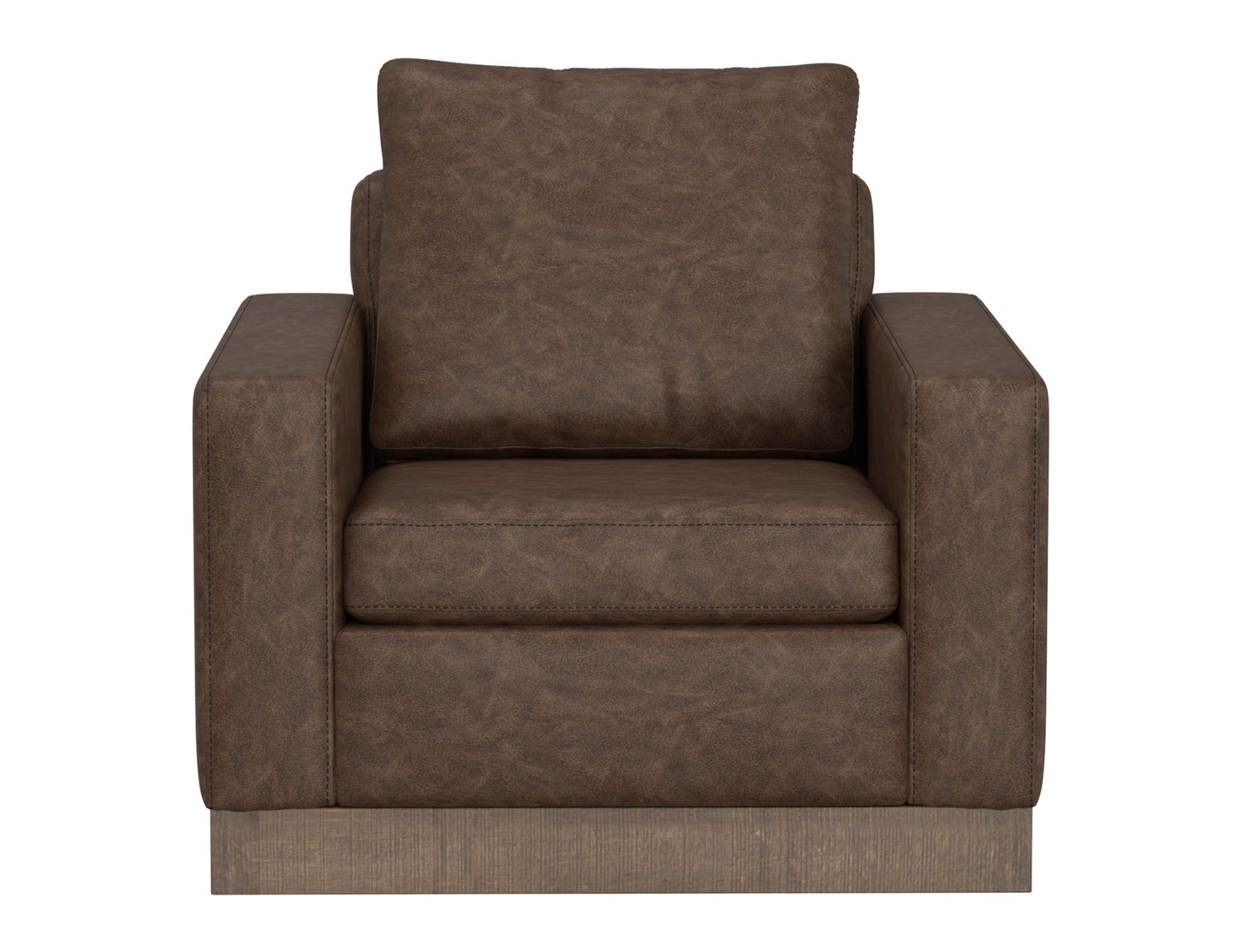 Wooden Frame & Base, Armchair - Chocolate Brown