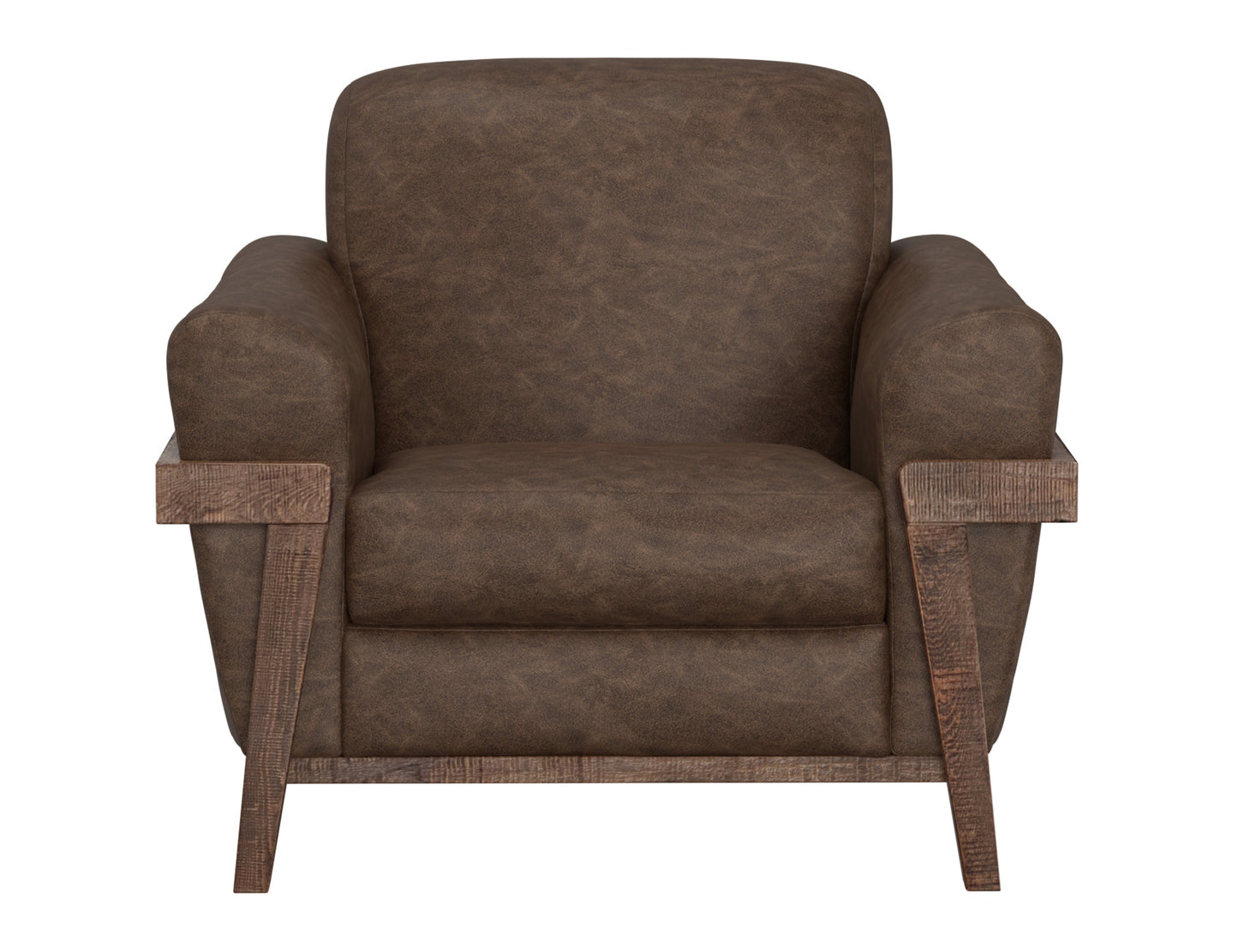 Wooden Frame & Base, Armchair - Chocolate Brown
