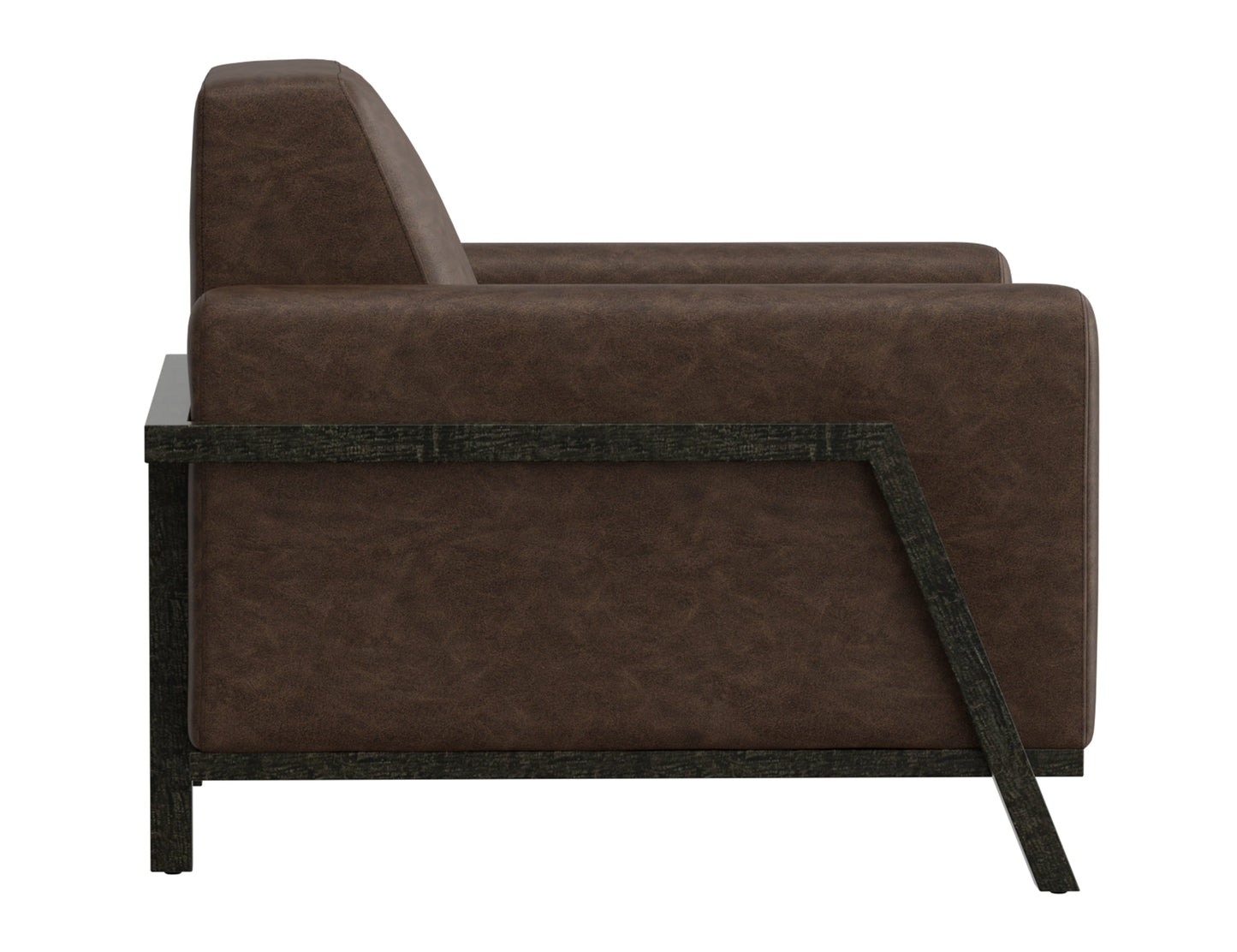 Wooden Frame & Base, Armchair - Chocolate Brown