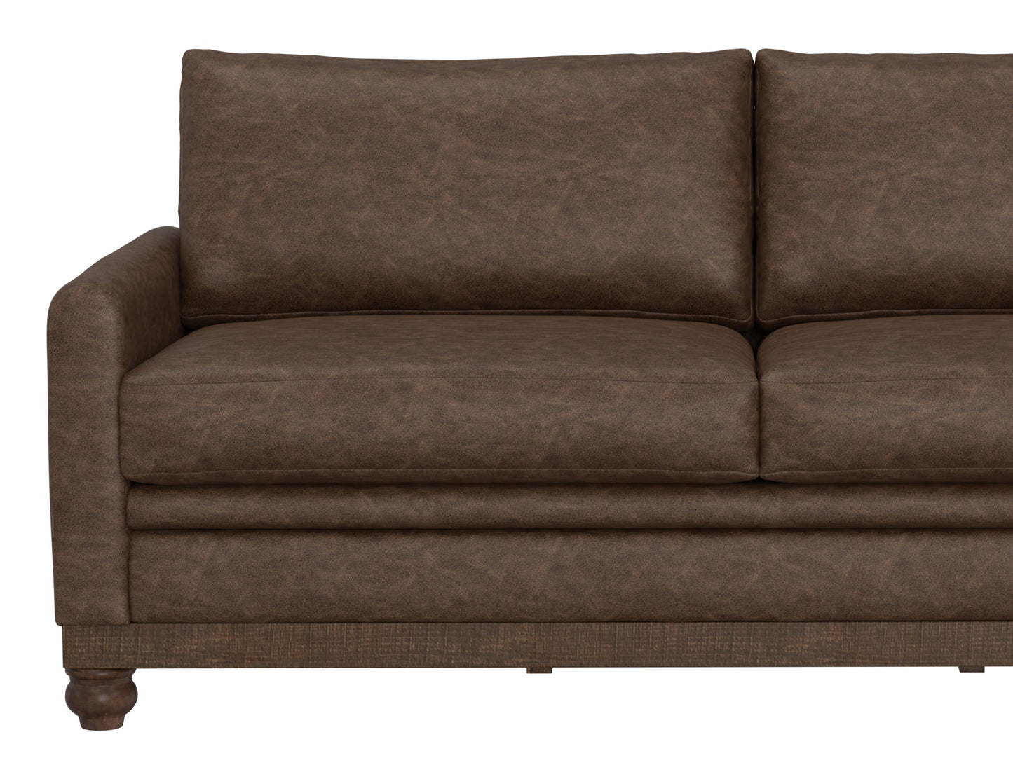 Wooden Frame & Base, Sofa - Chocolate Brown