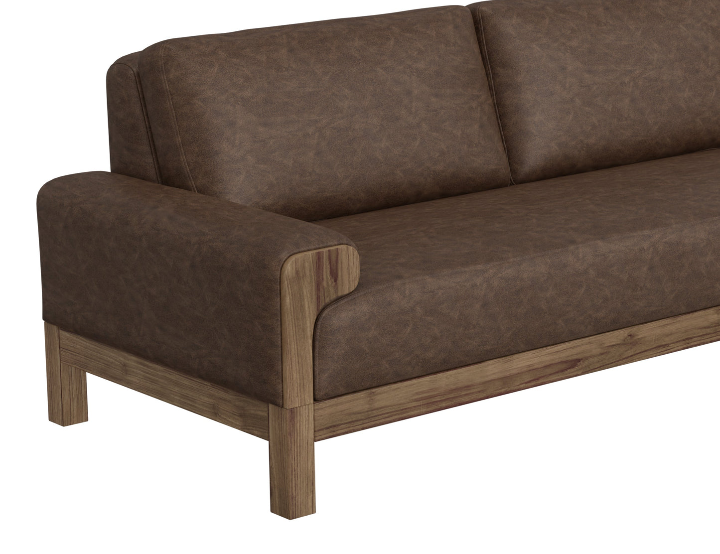 Wooden Frame & Base, Armchair - Chocolate Brown
