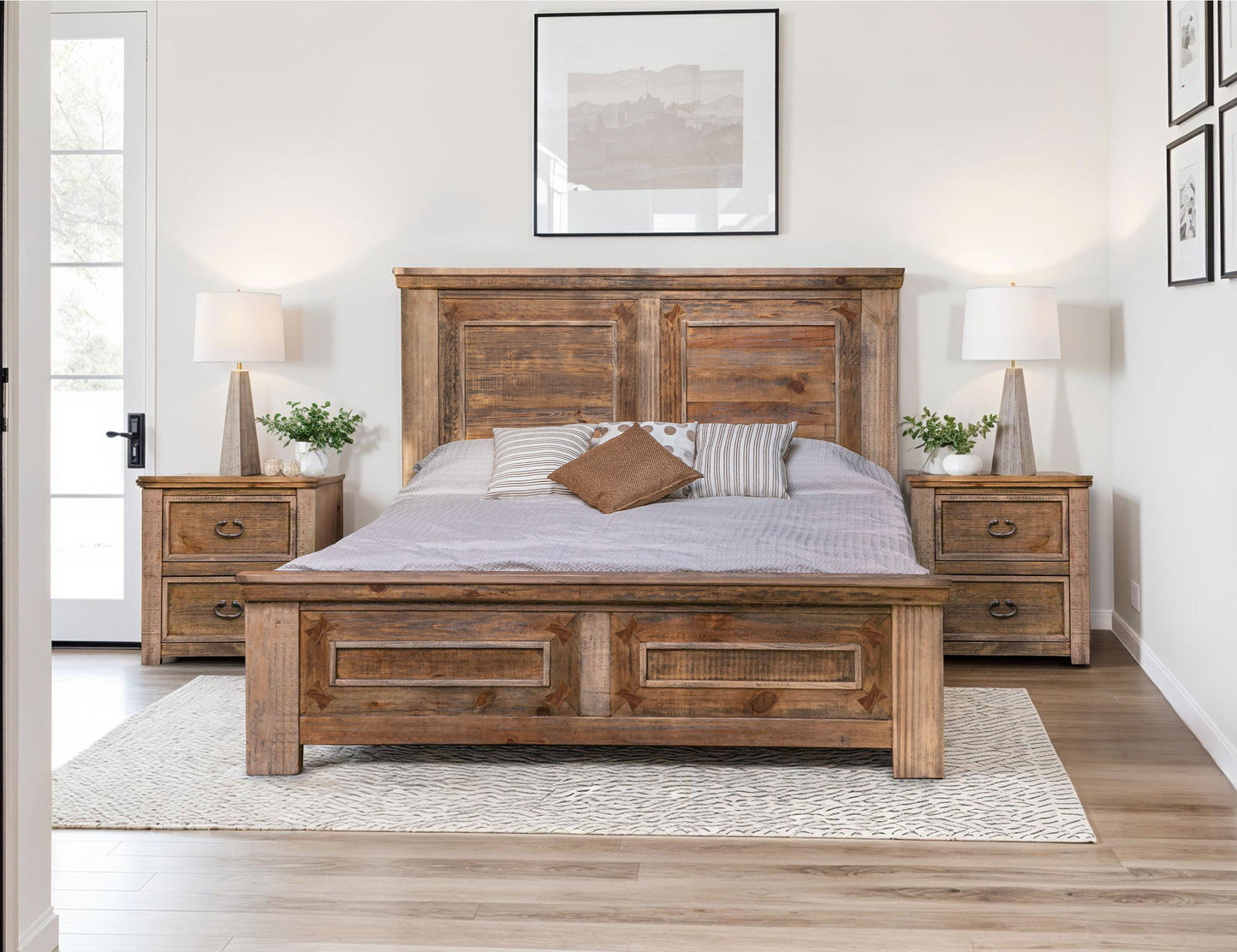 2 Drawer Nightstand - Two Tone Light Brown