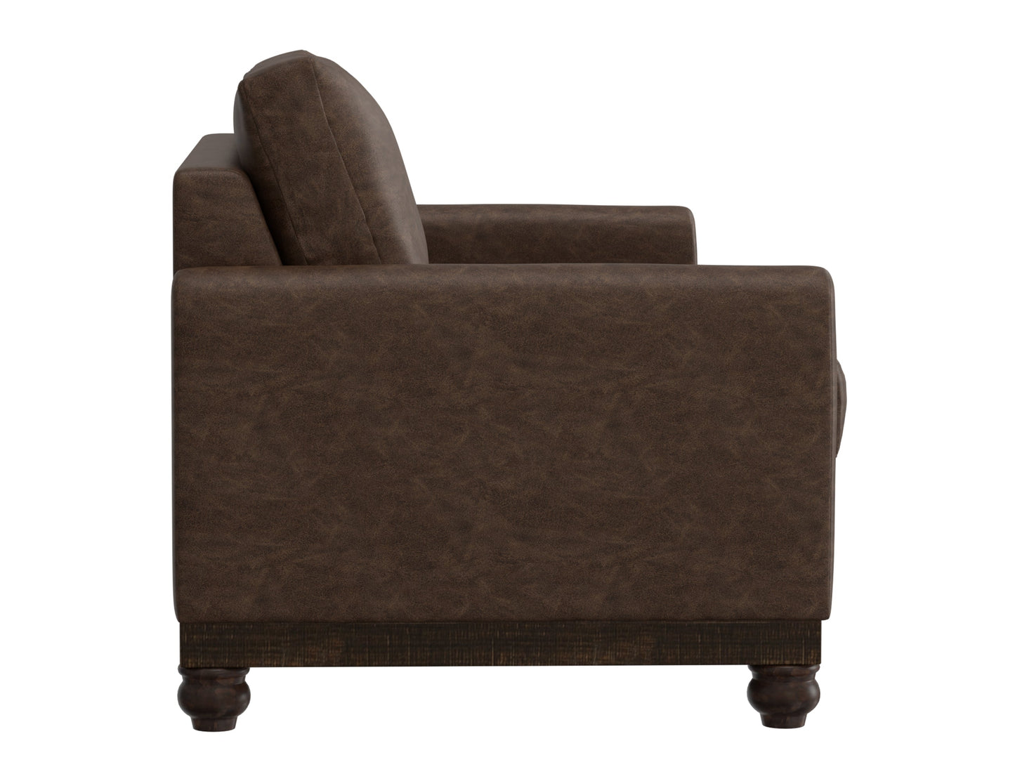 Wooden Frame & Base, Sofa - Chocolate Brown