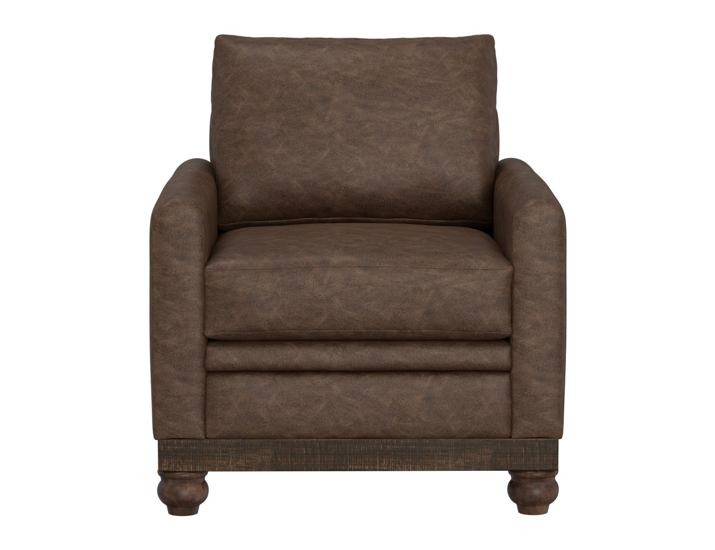 Wooden Frame & Base, Armchair - Chocolate Brown