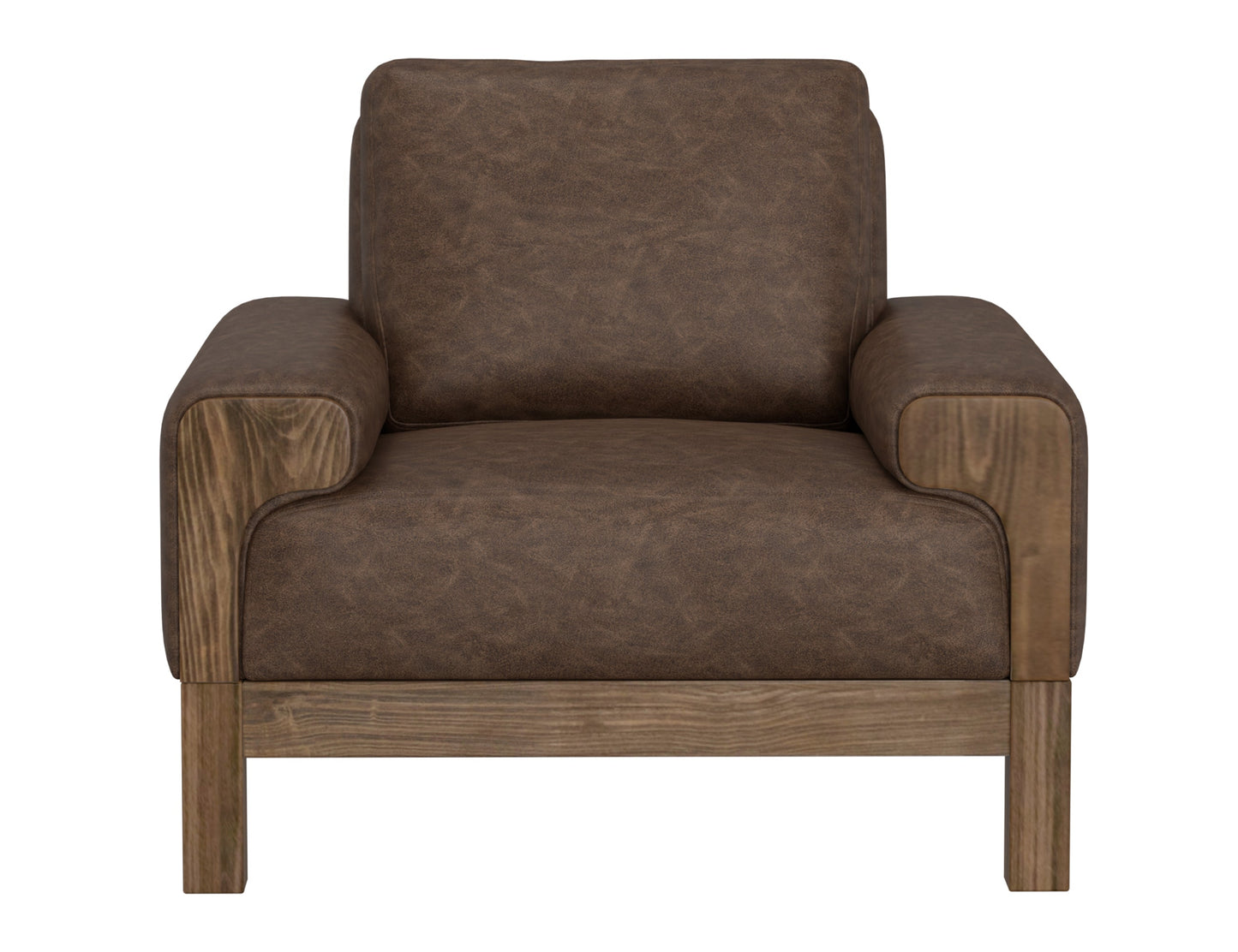 Wooden Frame & Base, Armchair - Chocolate Brown
