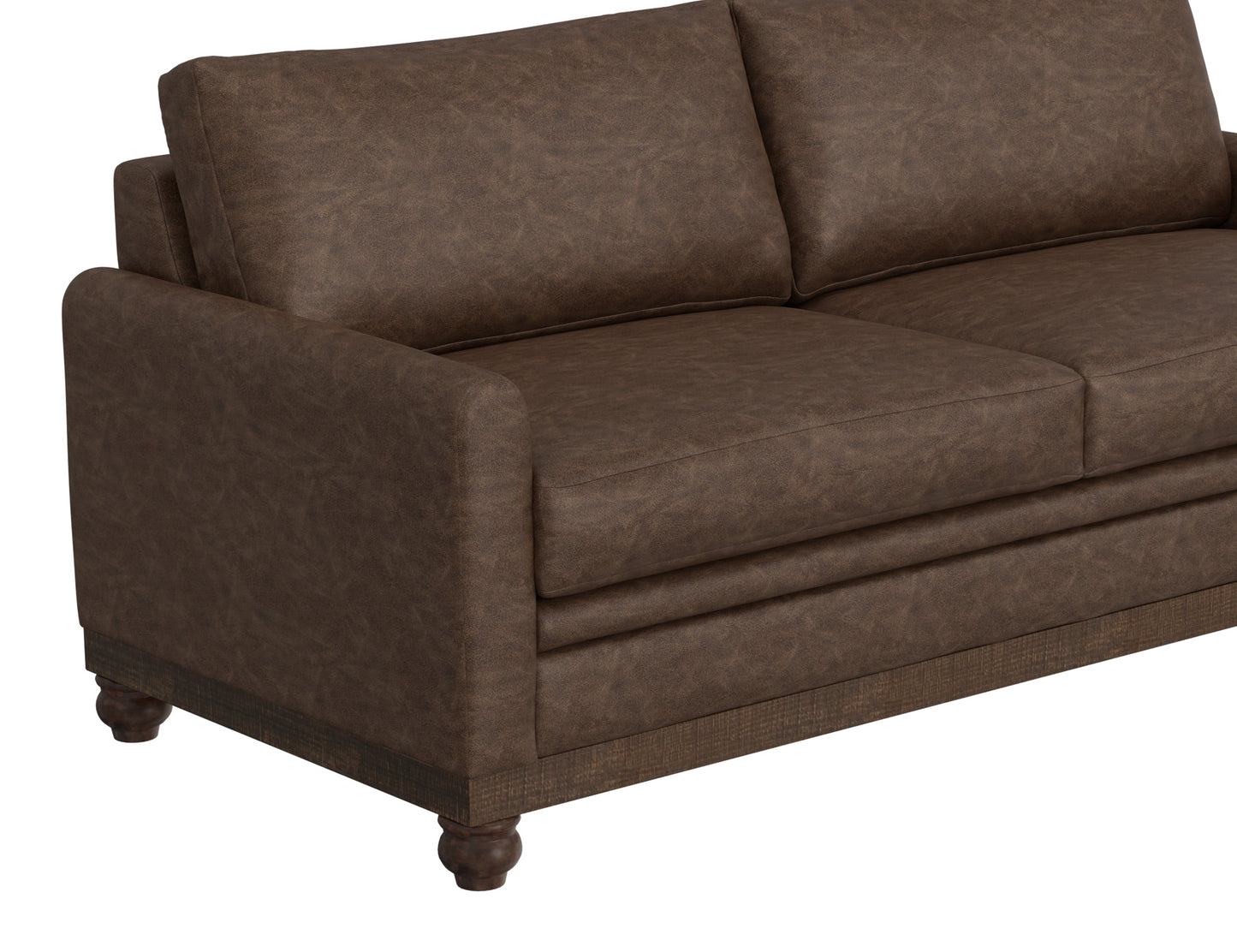 Wooden Frame & Base, Sofa - Chocolate Brown