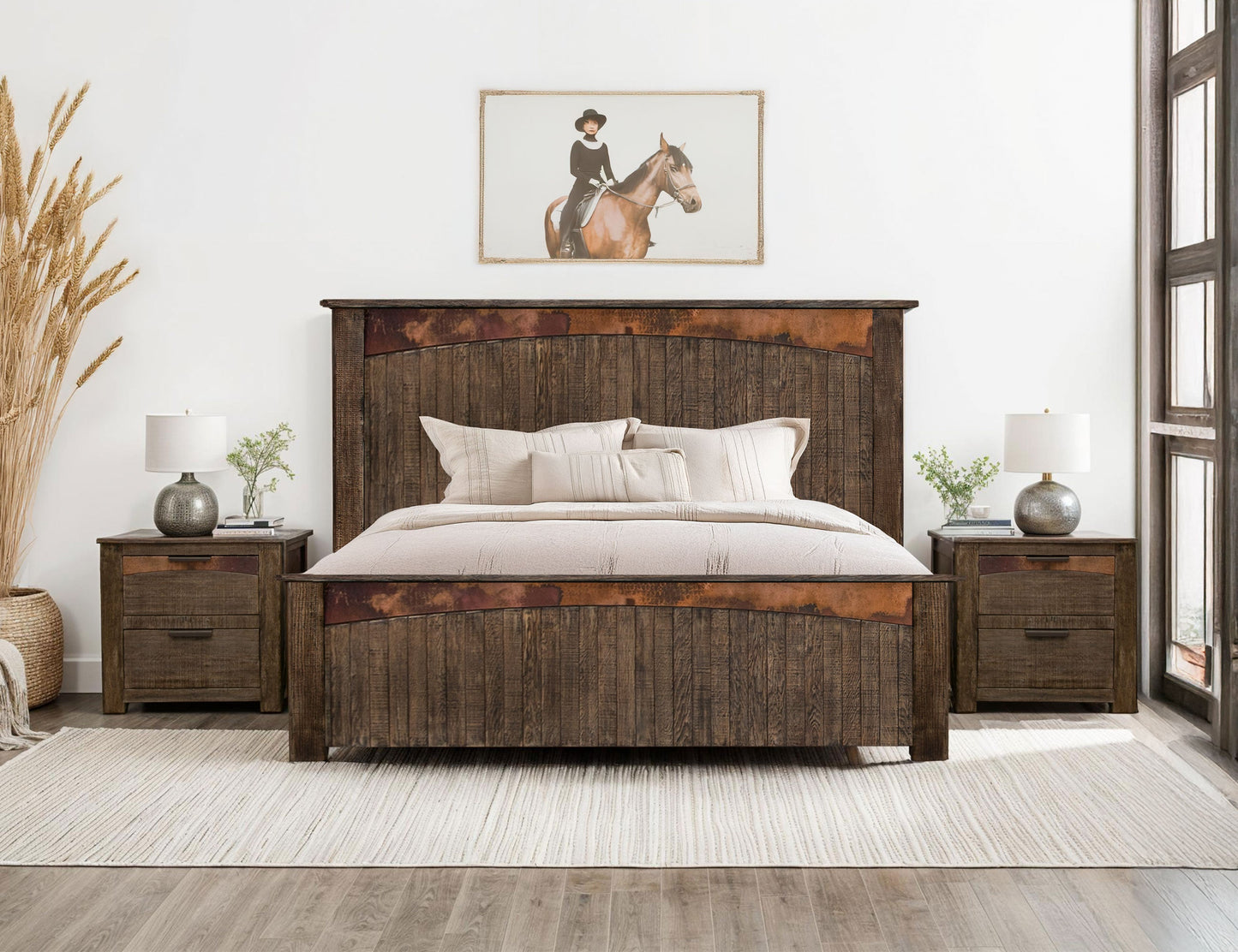 2 Drawer Nightstand - Charred Brown