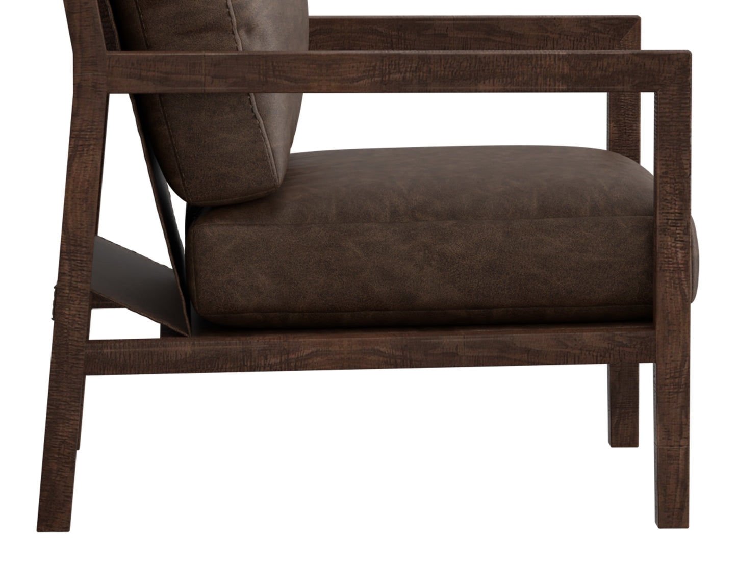Wooden Frame, Armchair - Chocolate Brown