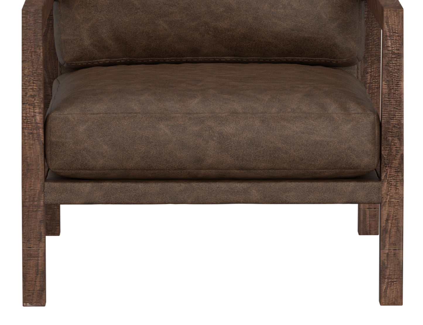 Wooden Frame, Armchair - Chocolate Brown