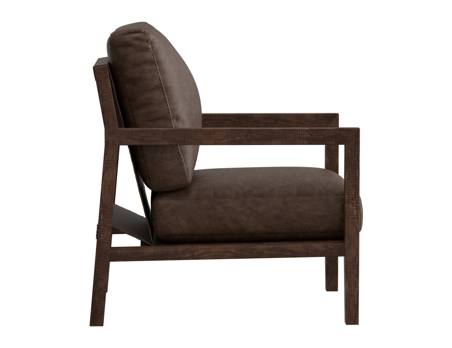 Wooden Frame, Armchair - Chocolate Brown