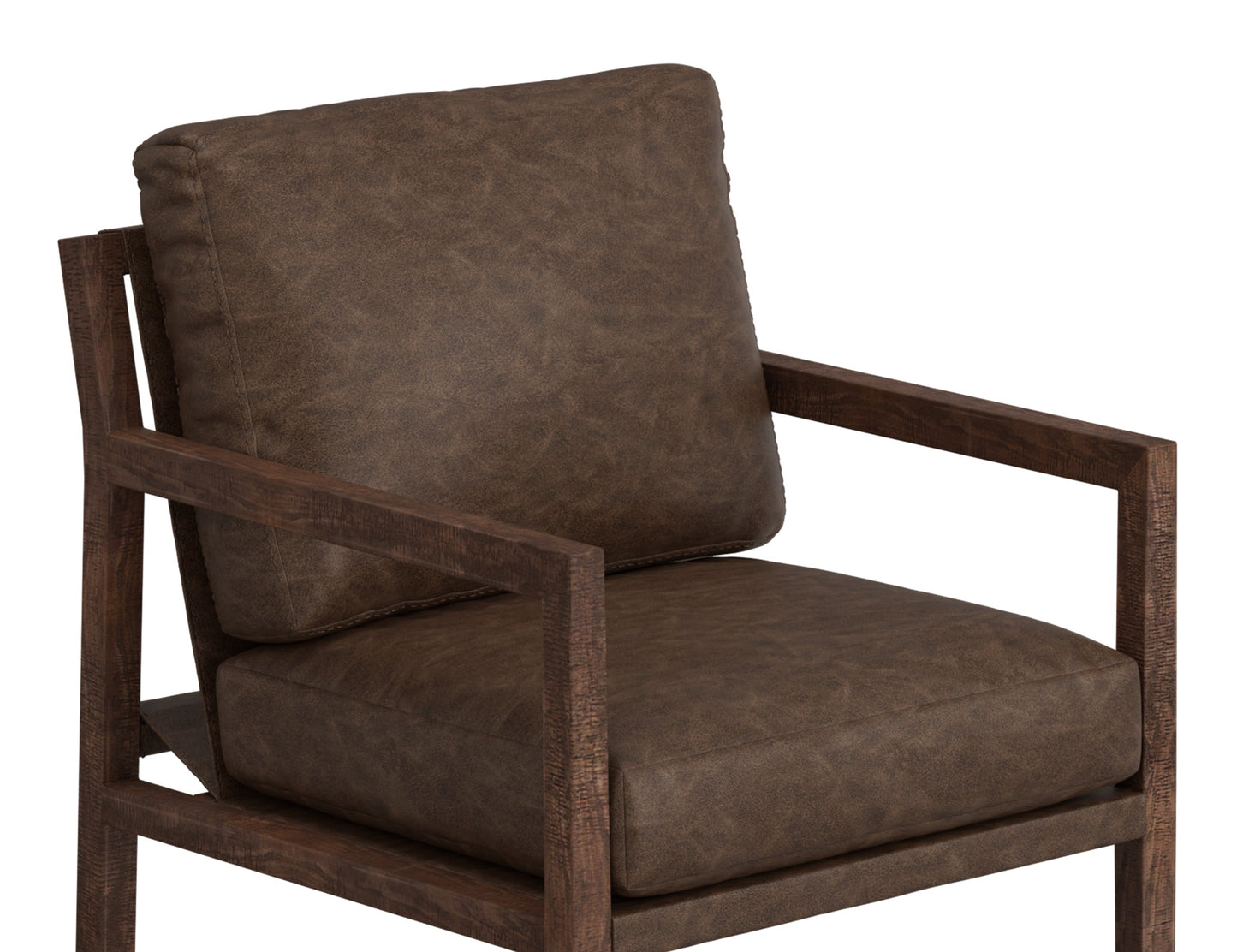Wooden Frame, Armchair - Chocolate Brown