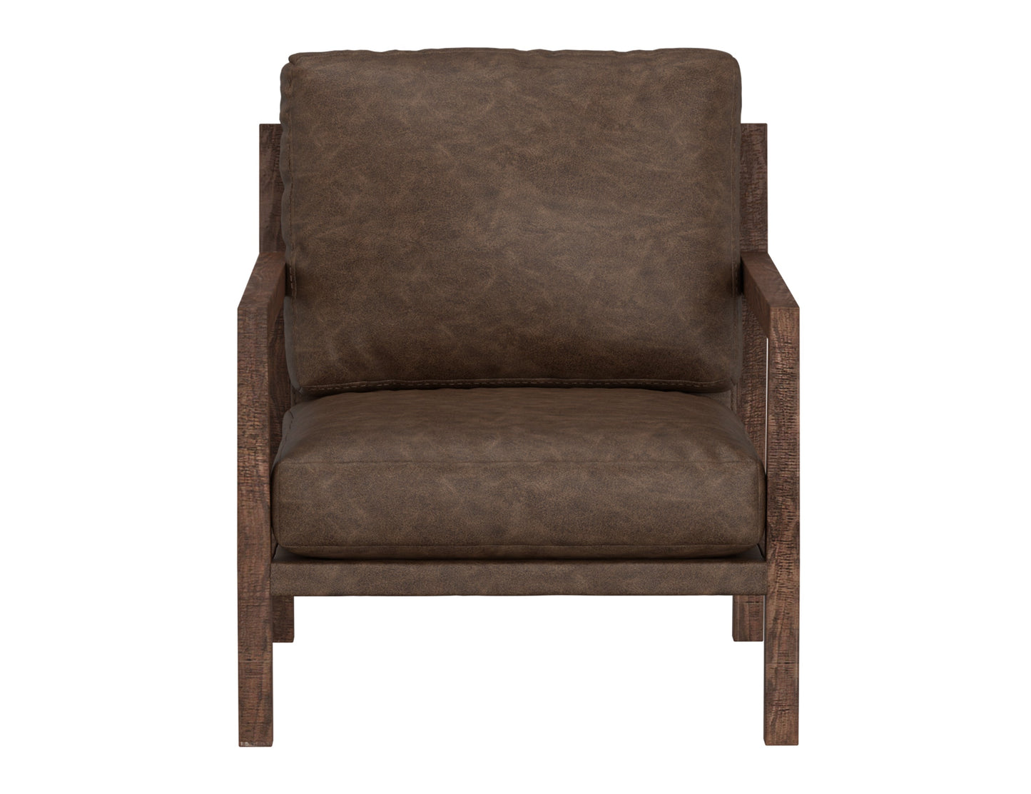 Wooden Frame, Armchair - Chocolate Brown