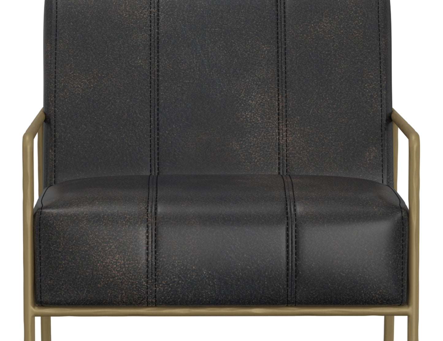 Wooden Frame & Metal Base, Armchair - Licorice Black