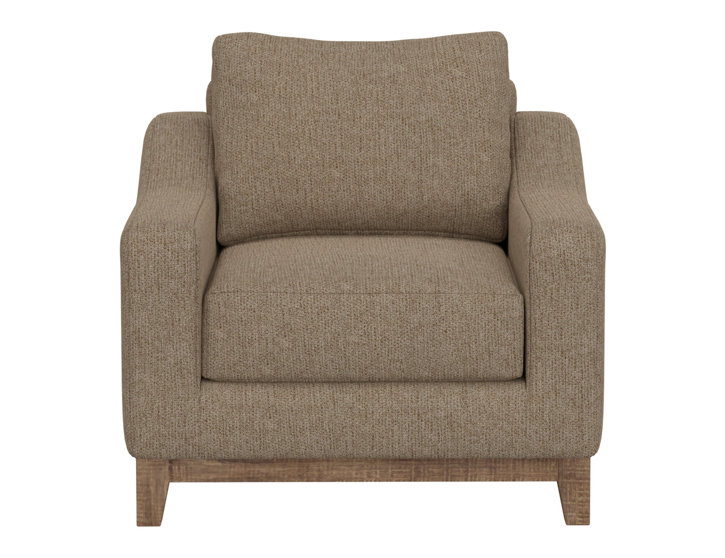 Wooden Frame & Base, Armchair - Brown Camel