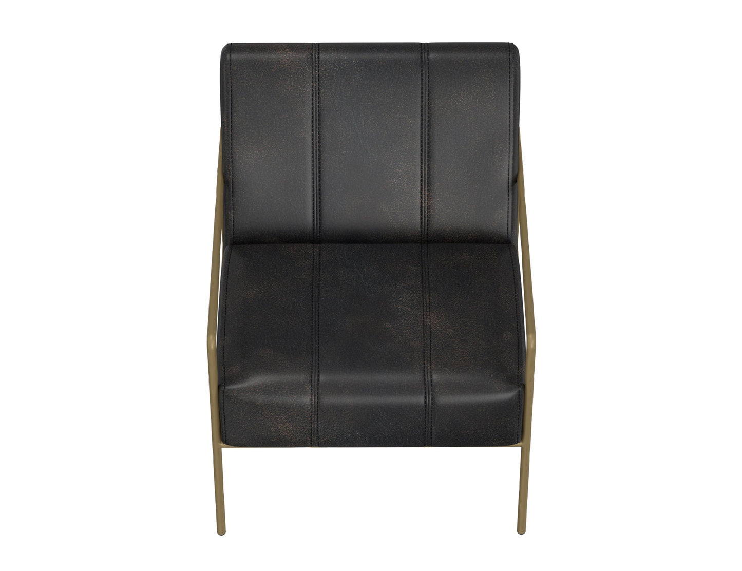 Wooden Frame & Metal Base, Armchair - Licorice Black
