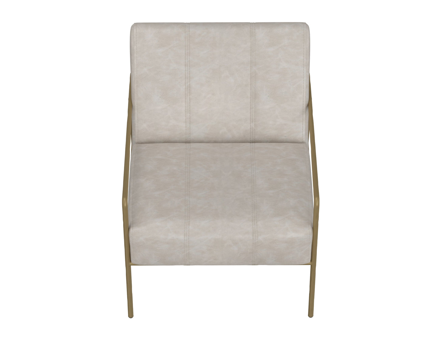 Wooden Frame & Metal Base, Armchair - Ivory