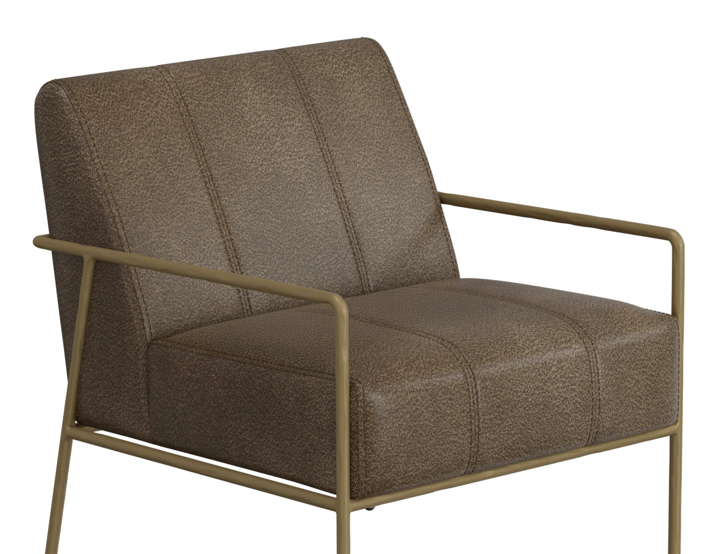 Wooden Frame & Metal Base, Armchair - Onyx