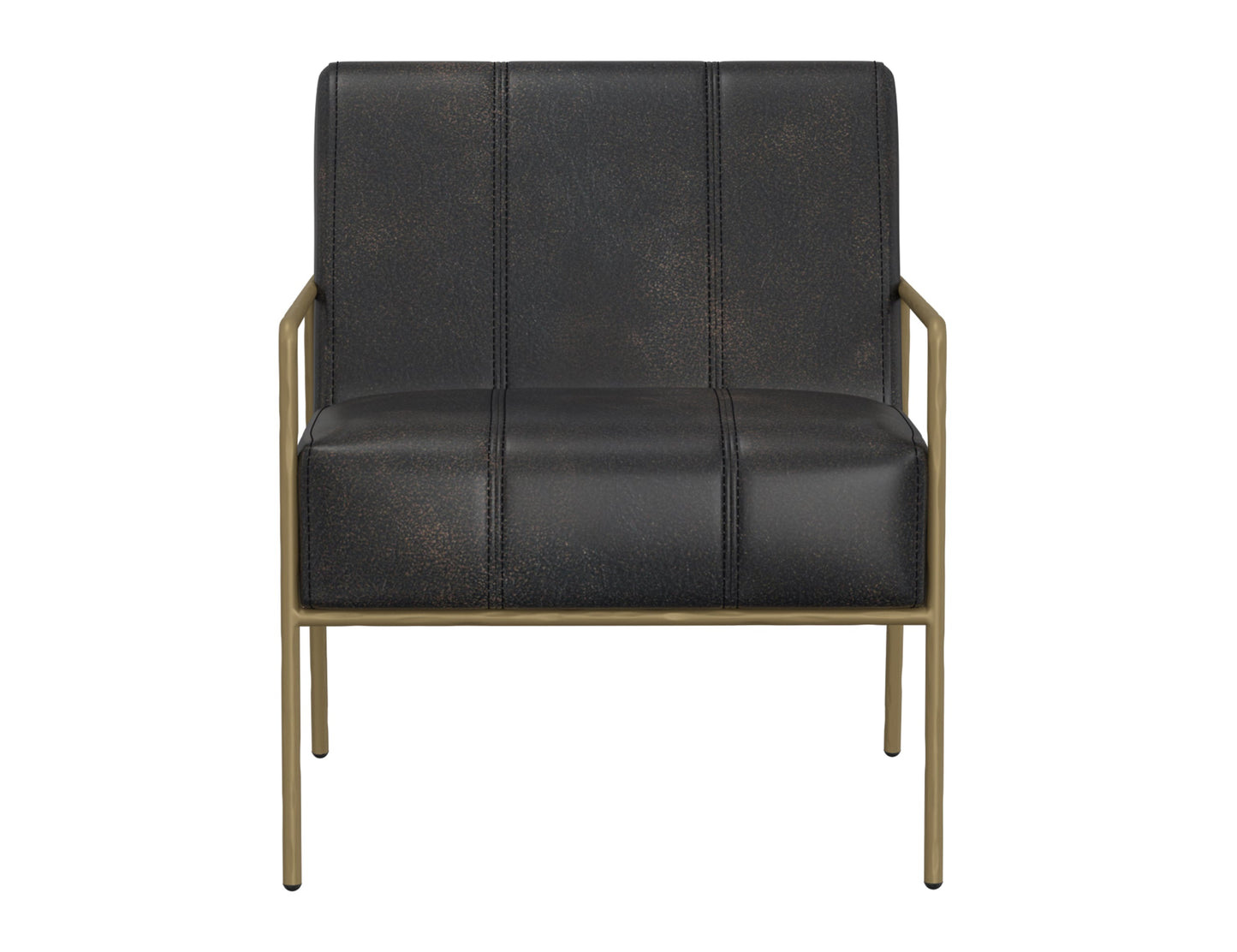Wooden Frame & Metal Base, Armchair - Licorice Black