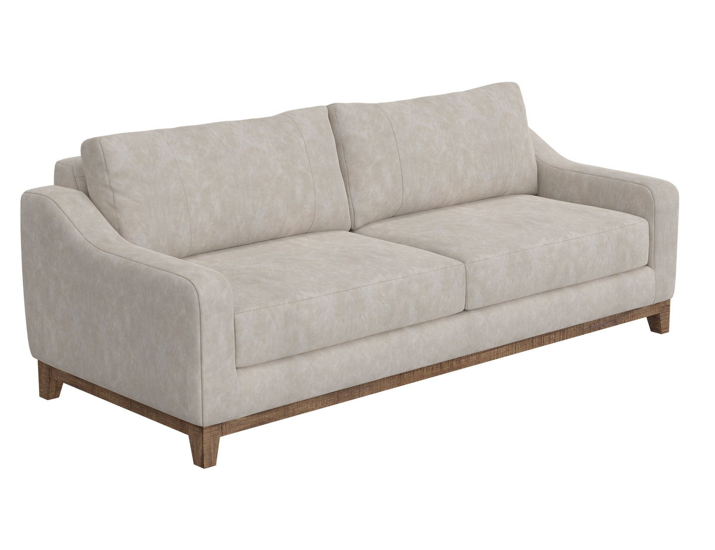 Wooden Frame & Base, Sofa - Ivory