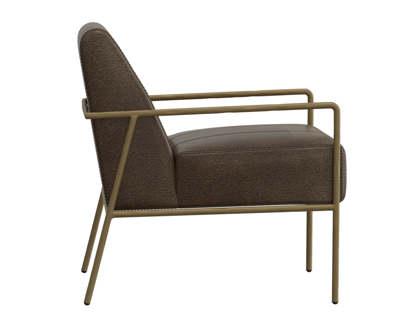 Wooden Frame & Metal Base, Armchair - Onyx