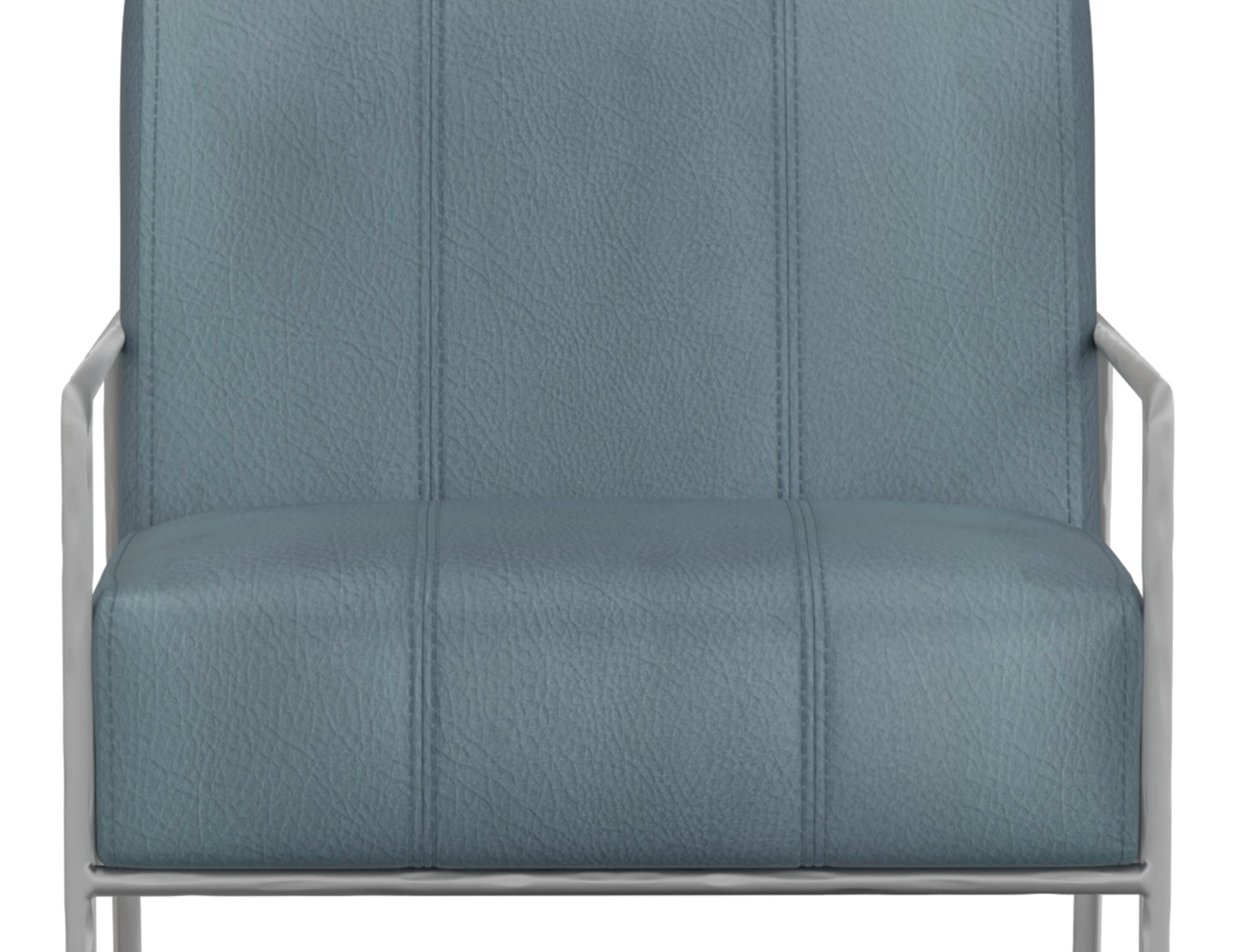 Wooden Frame & Metal Base, Armchair - Indigo Blue