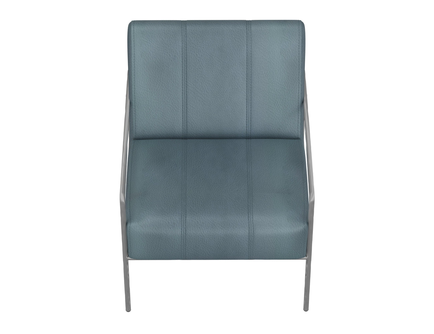 Wooden Frame & Metal Base, Armchair - Indigo Blue