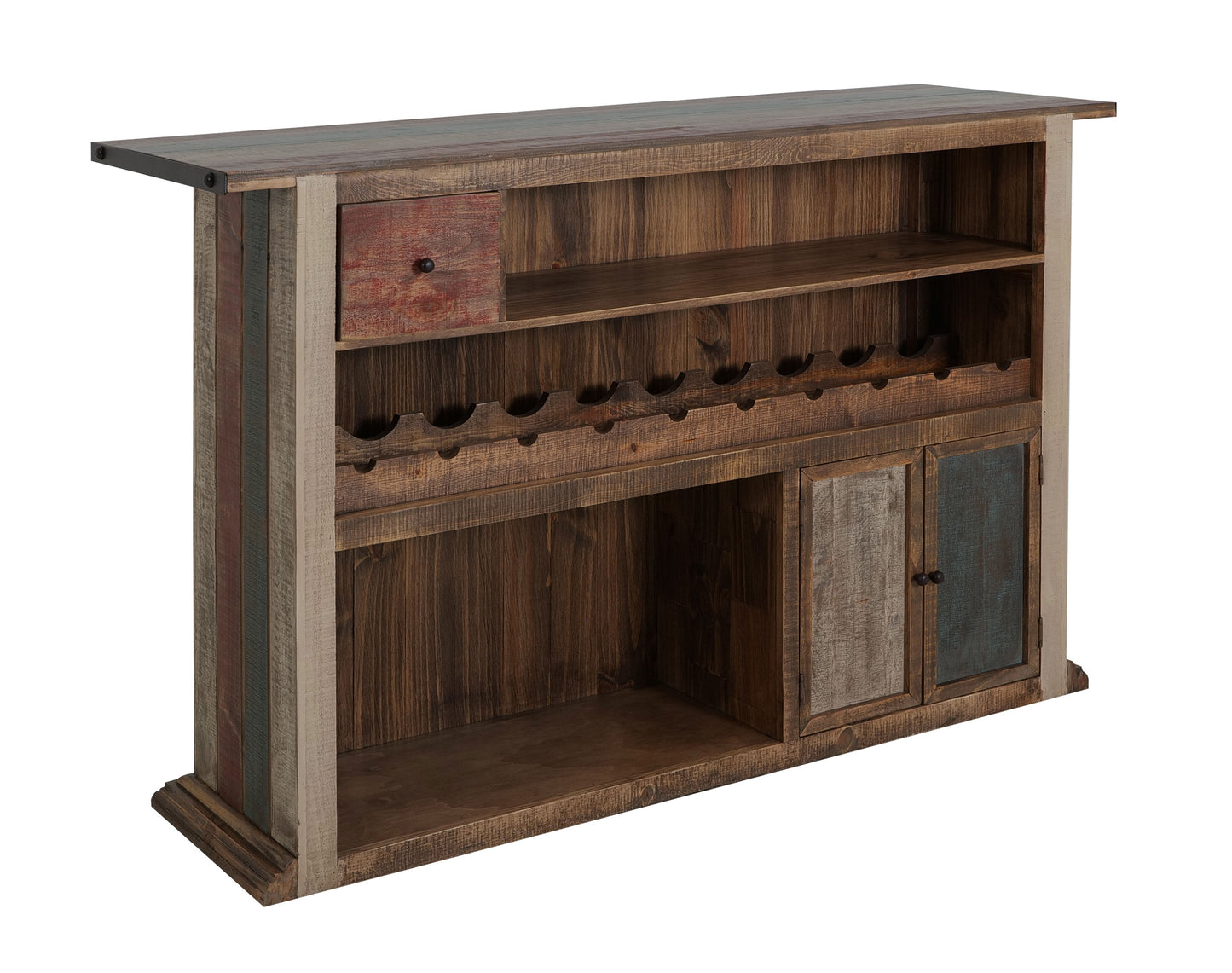 1 Drawer, 2 Door Bar - Multicolor