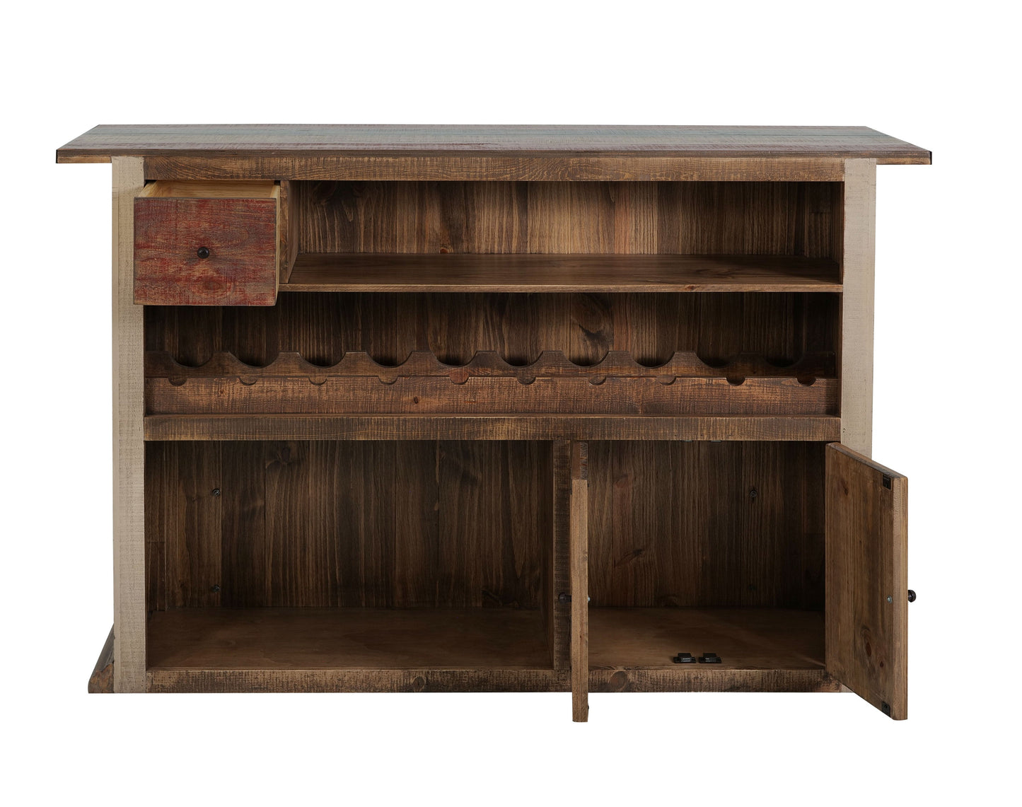 1 Drawer, 2 Door Bar - Multicolor