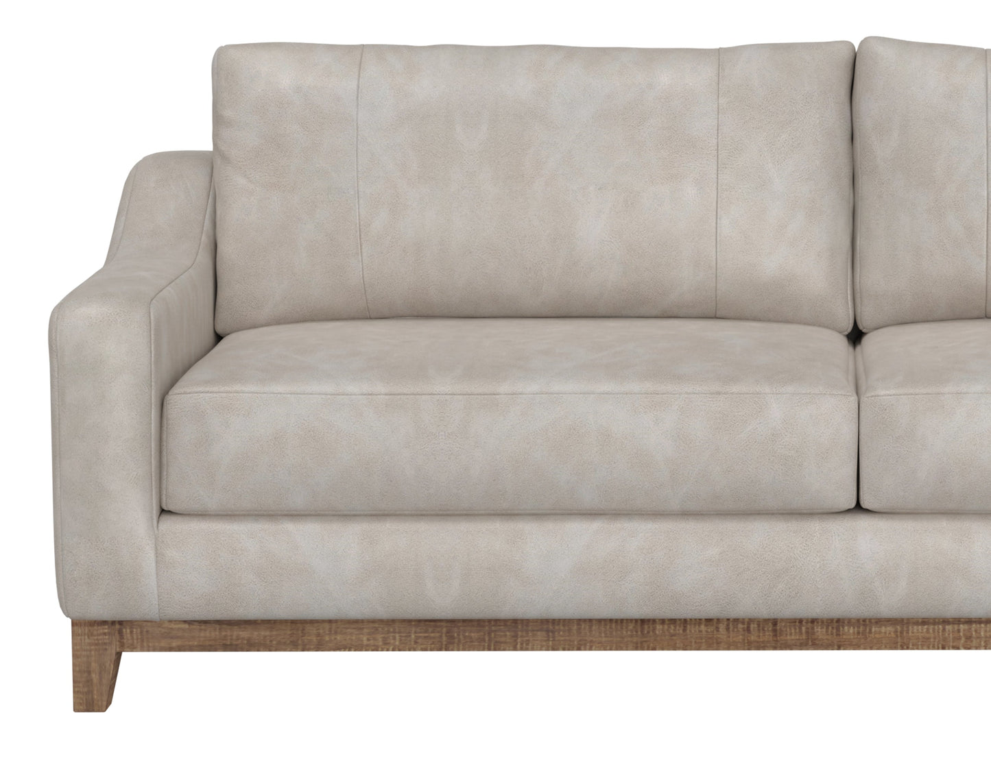 Wooden Frame & Base, Armchair - Ivory