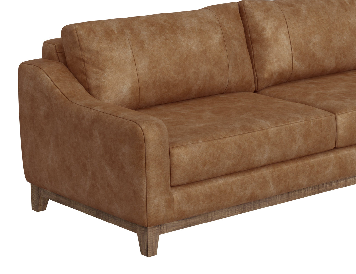 Wooden Frame & Base, Sofa - Caramel Color