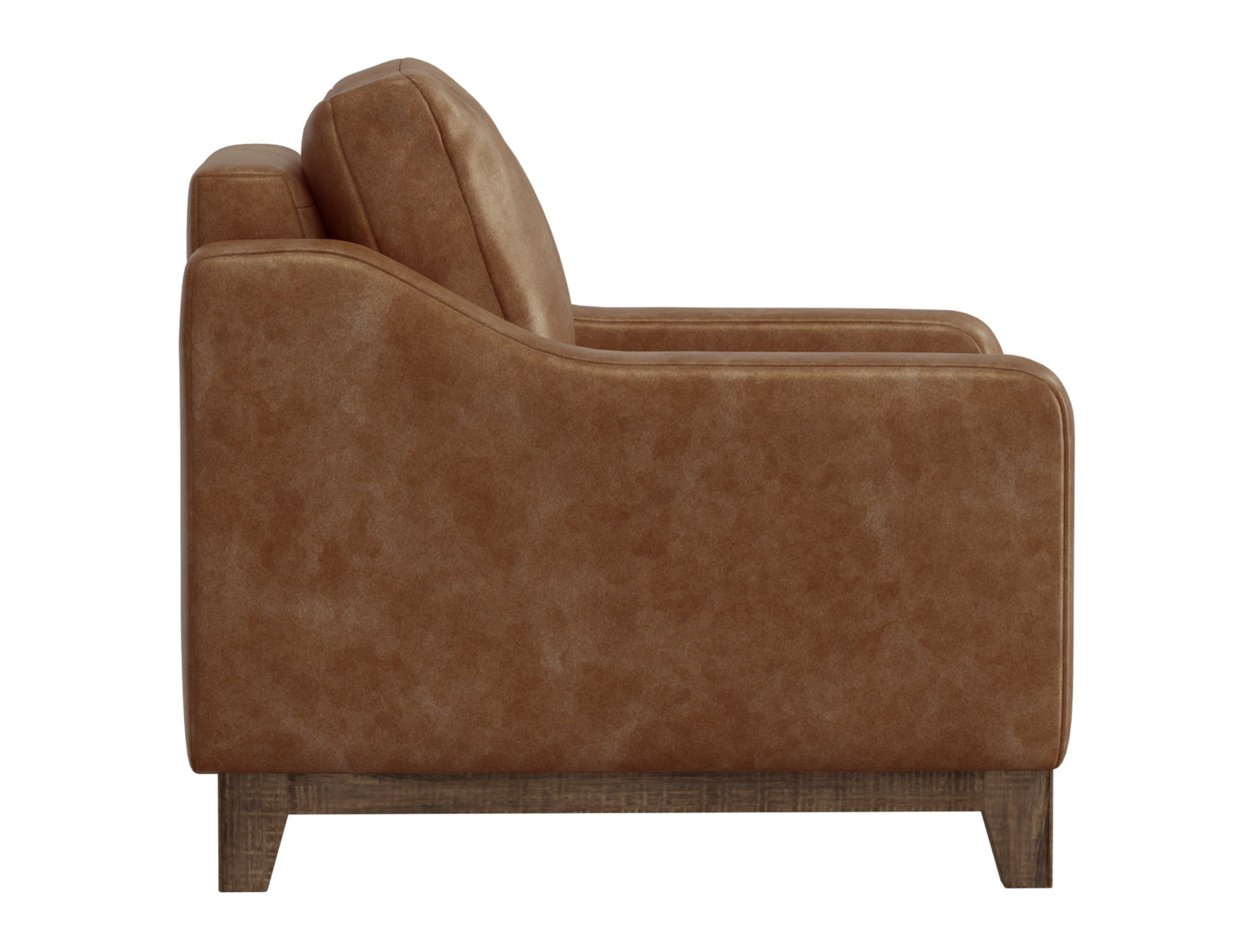 Wooden Frame & Base, Armchair - Caramel Color