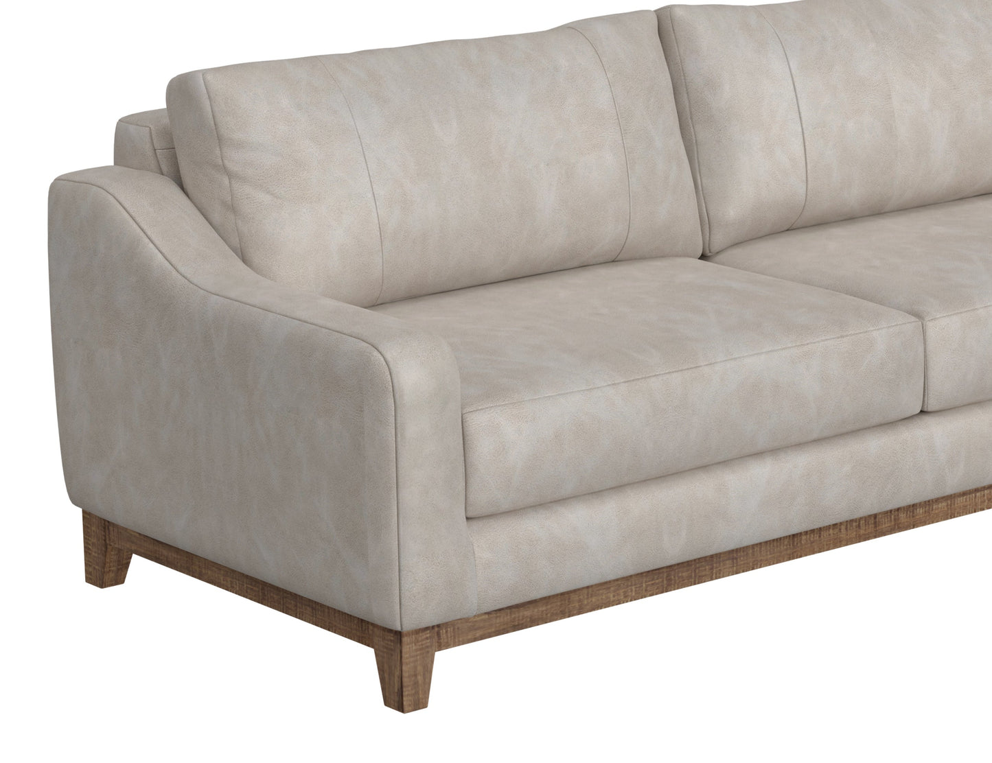 Wooden Frame & Base, Armchair - Ivory