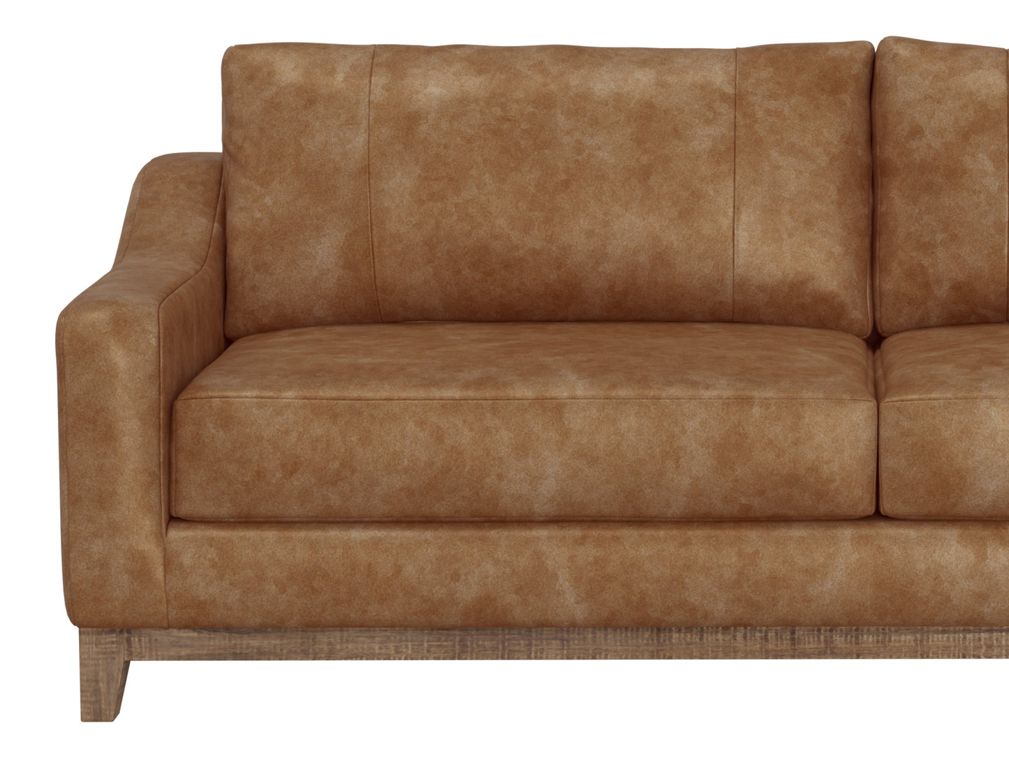 Wooden Frame & Base, Sofa - Caramel Color