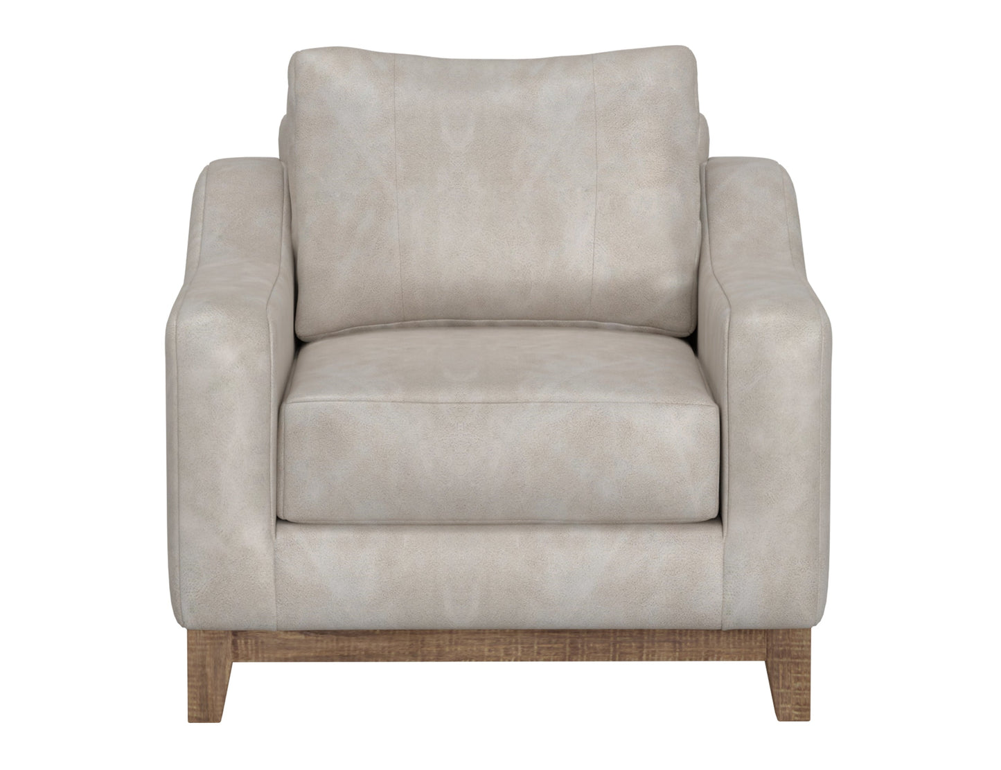 Wooden Frame & Base, Armchair - Ivory