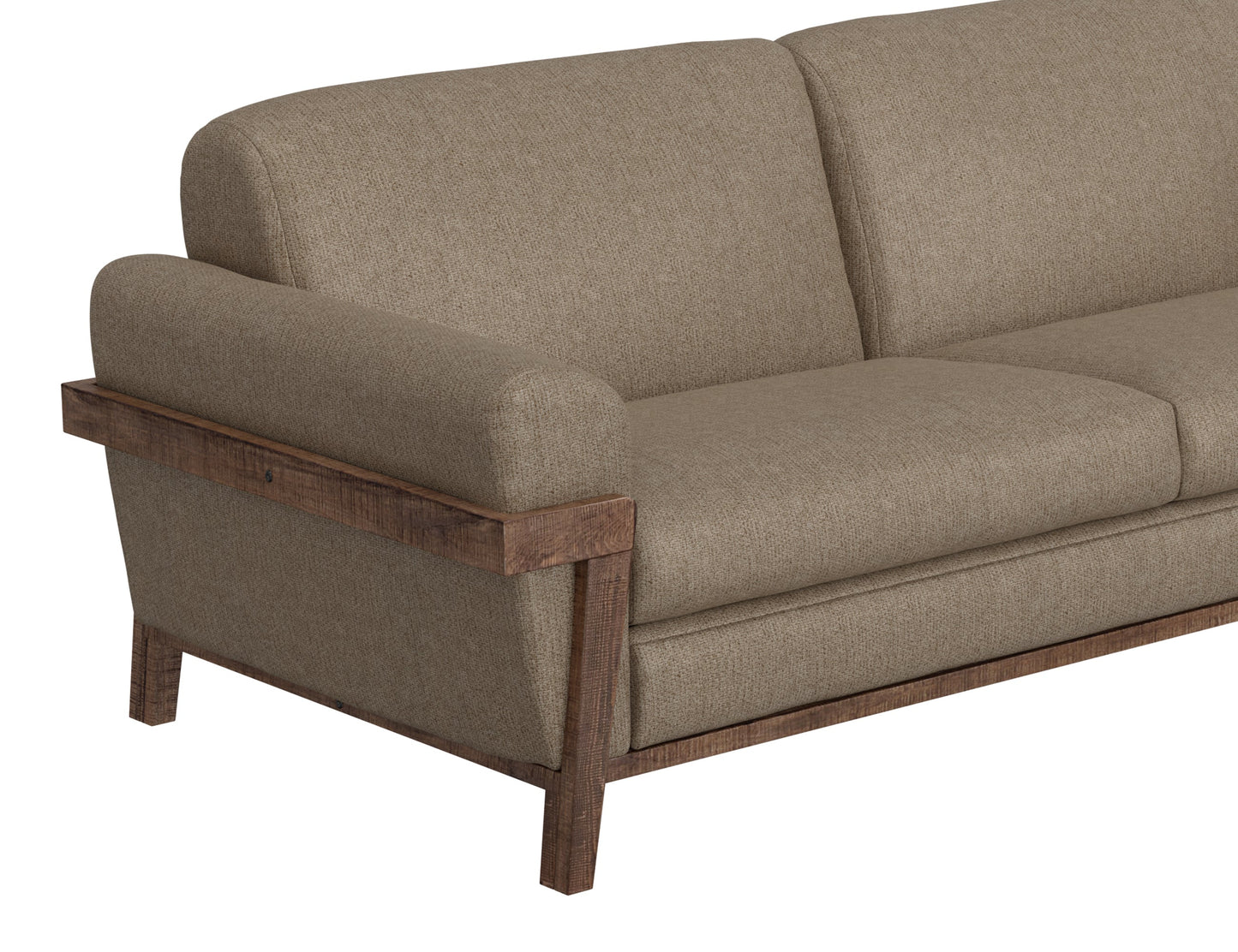 Wooden Frame & Base, Armchair - Brown Camel