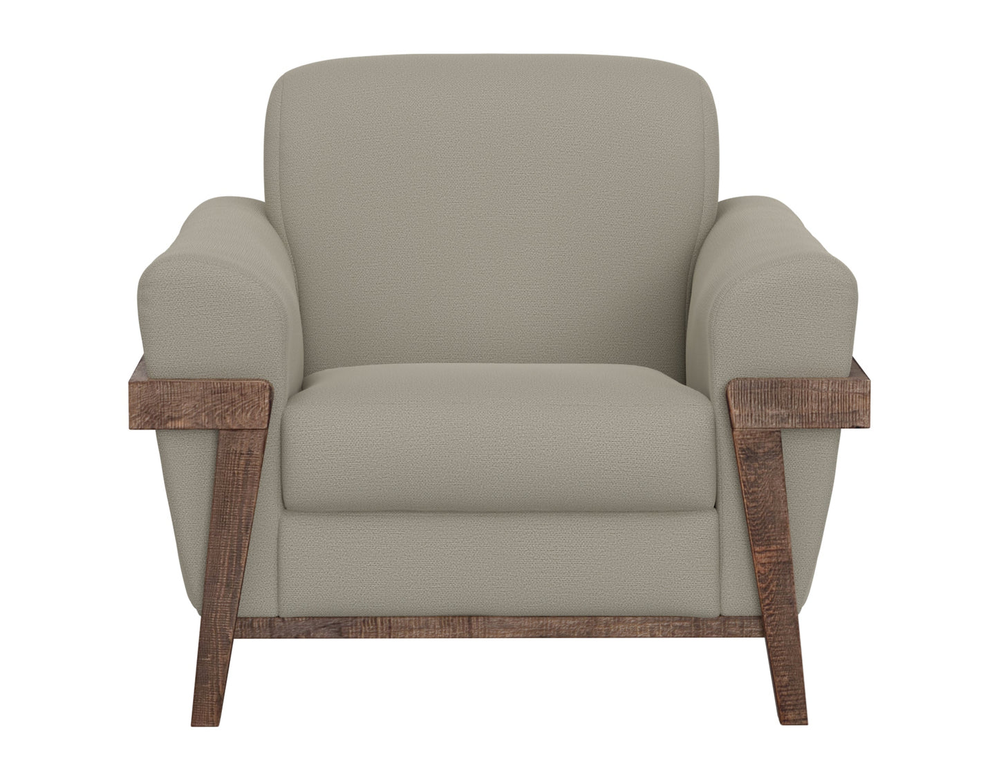 Wooden Frame & Base, Armchair - Almond Gray