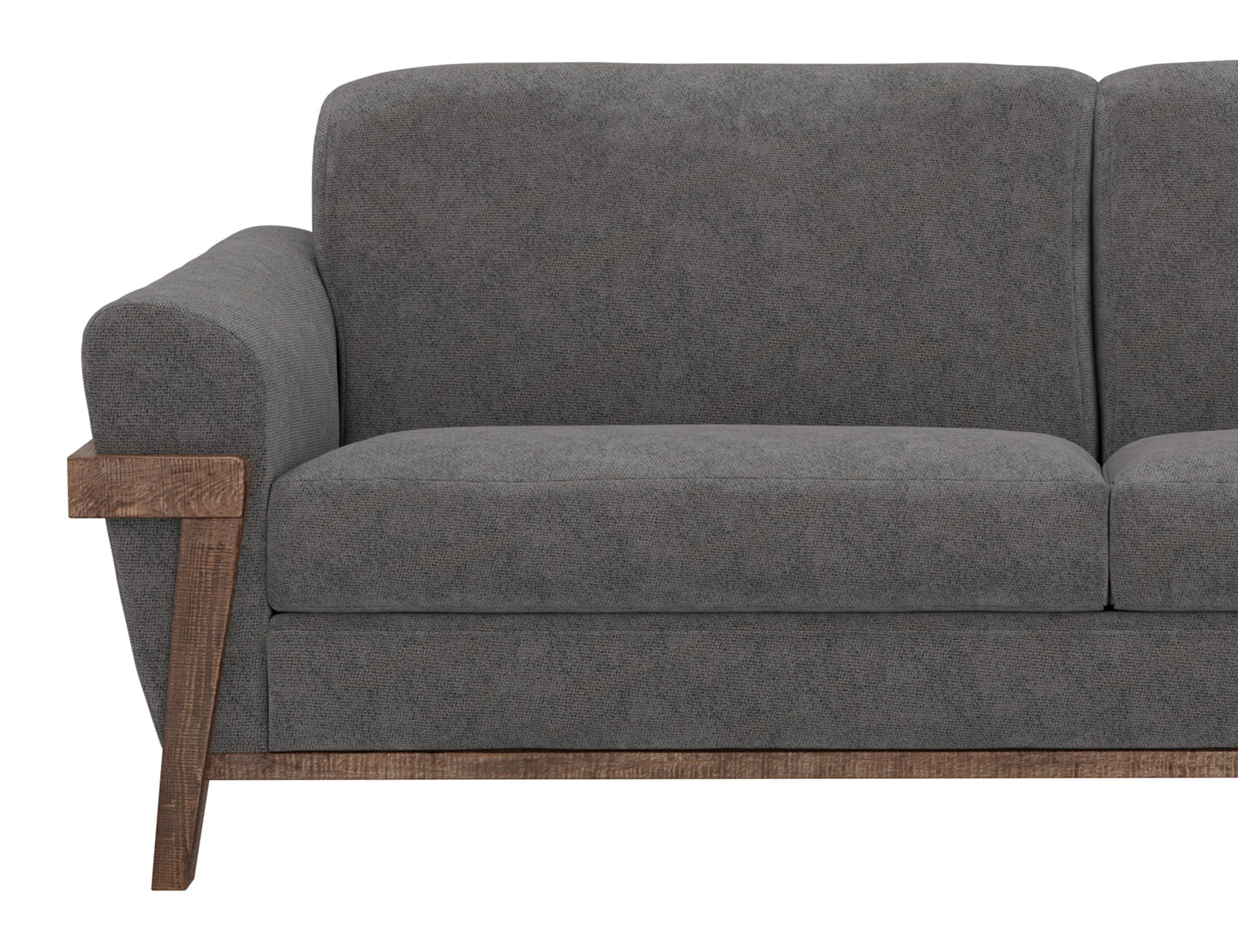 Wooden Frame & Base, Sofa - Iron Gray